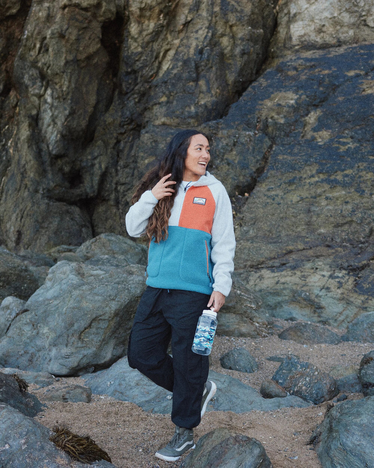 Maine 1/2 Zip Sherpa Fleece - Blue Steel - Lifestyle