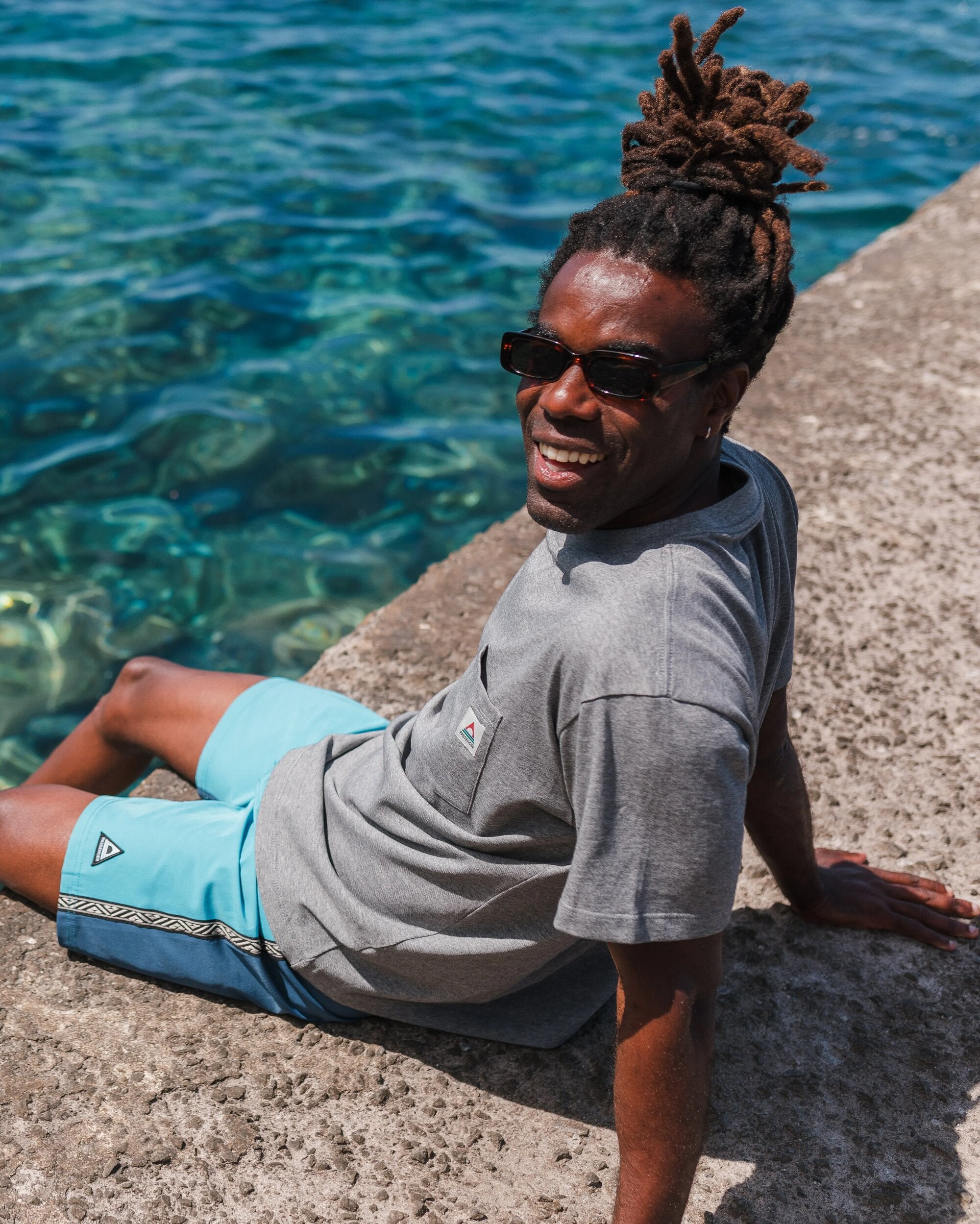 Heritage Organic Relaxed Fit T-Shirt - Dark Grey Marl - Lifestyle