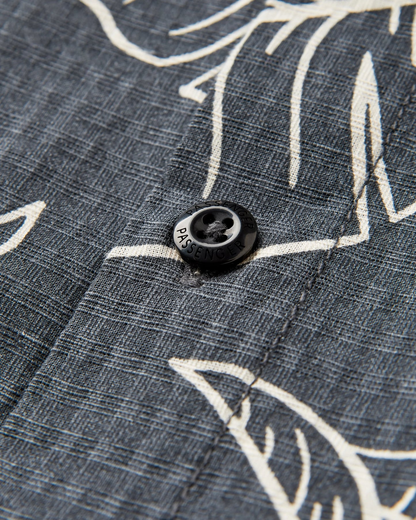 Chill Textured Organic Cotton Short Sleeve Shirt - Palm Faded Black - Flatlay