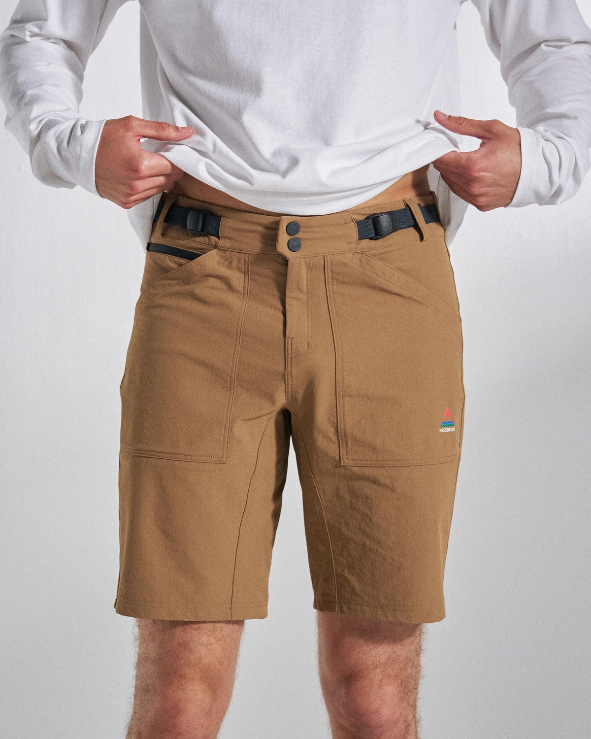 Ridescape Men's Active Short - Caramel Brown - Studio Model