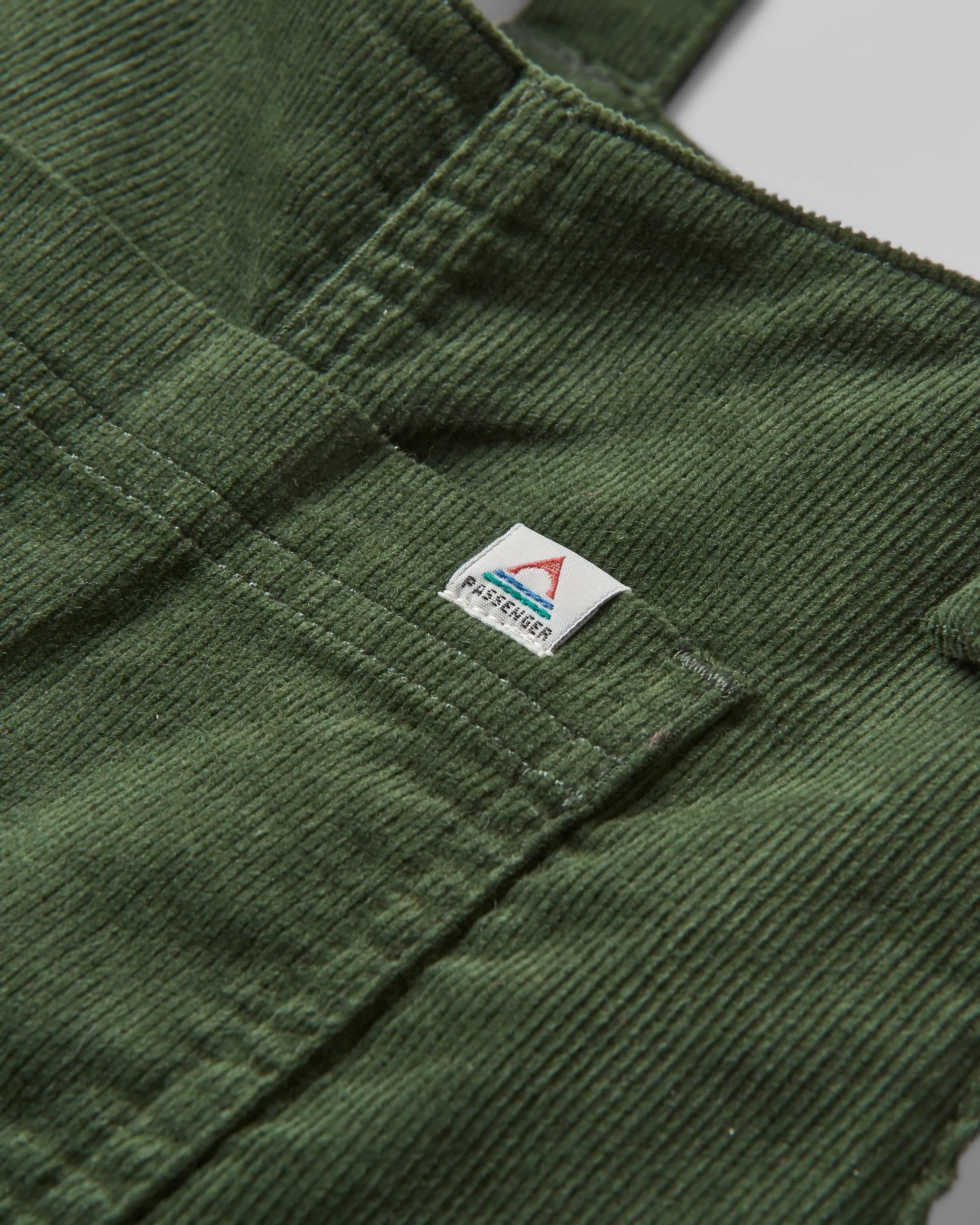 Meadows Organic Cotton Cord Dungarees - Fir Tree - Flatlay