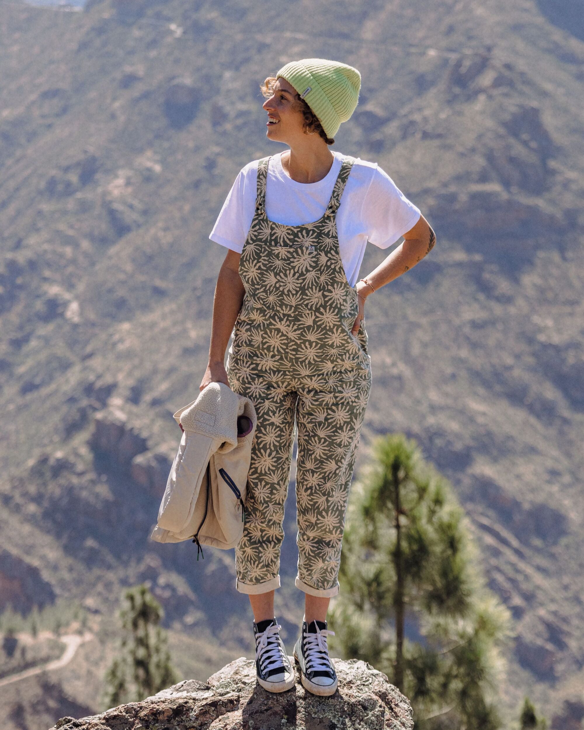 Meadows Organic Cotton Cord Dungarees - Seaweed Pistachio - Lifestyle