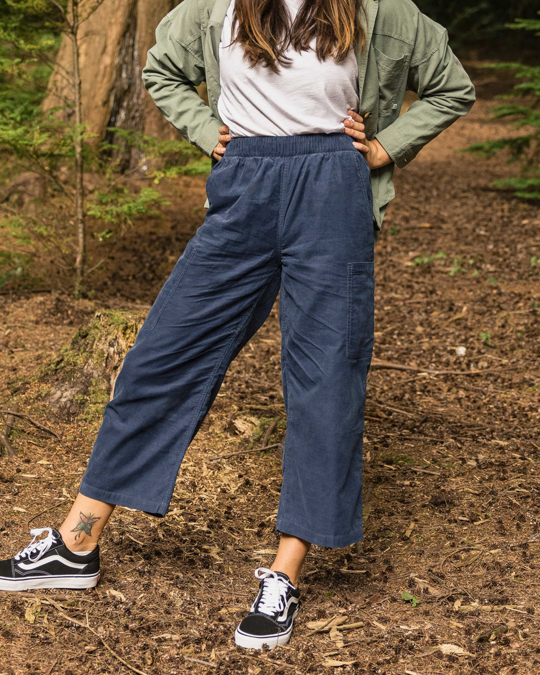 Someday Organic Corduroy Trouser - Dark Denim