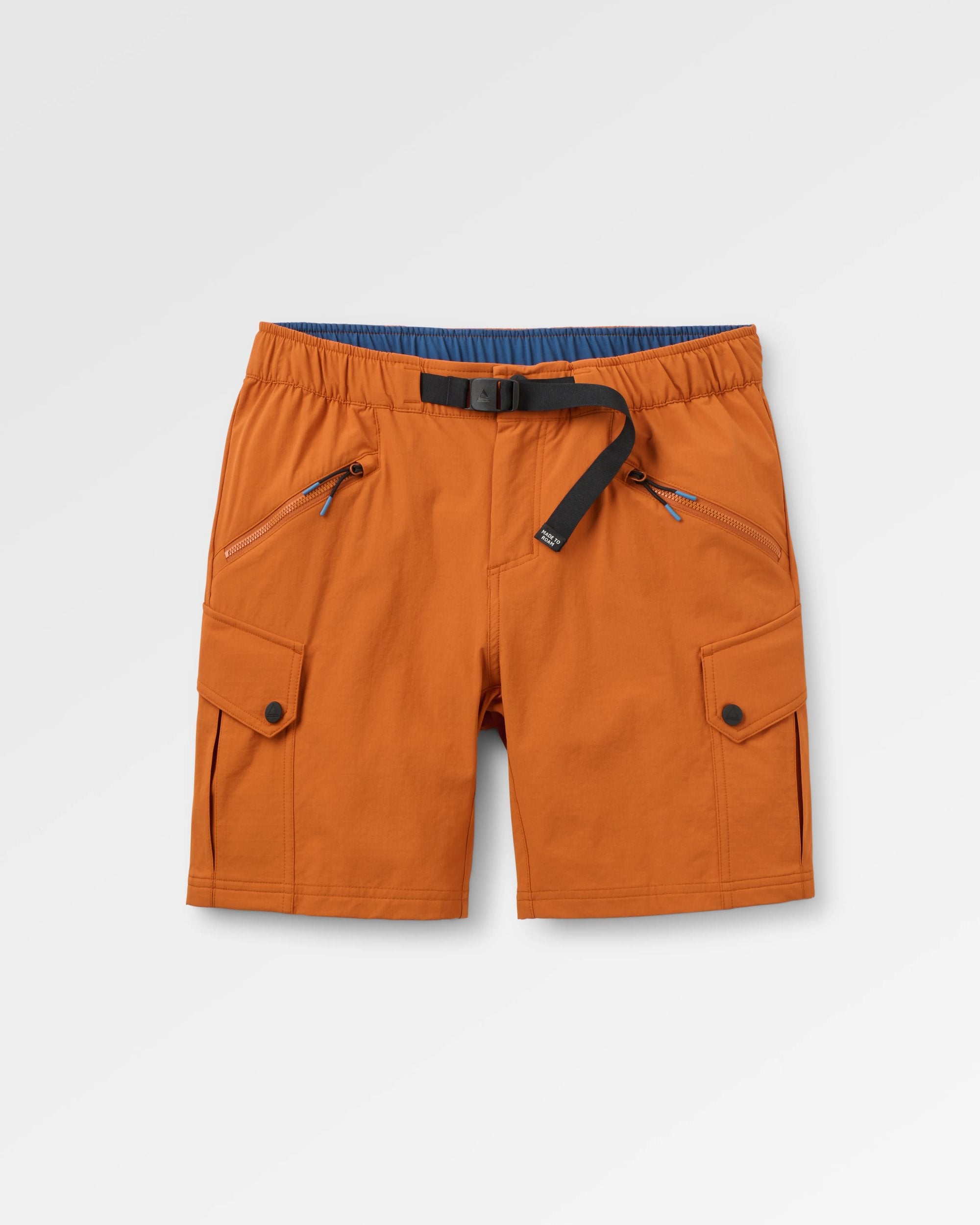 Sandstone Recycled Active Trail Short - Sunset Orange - Flatlay