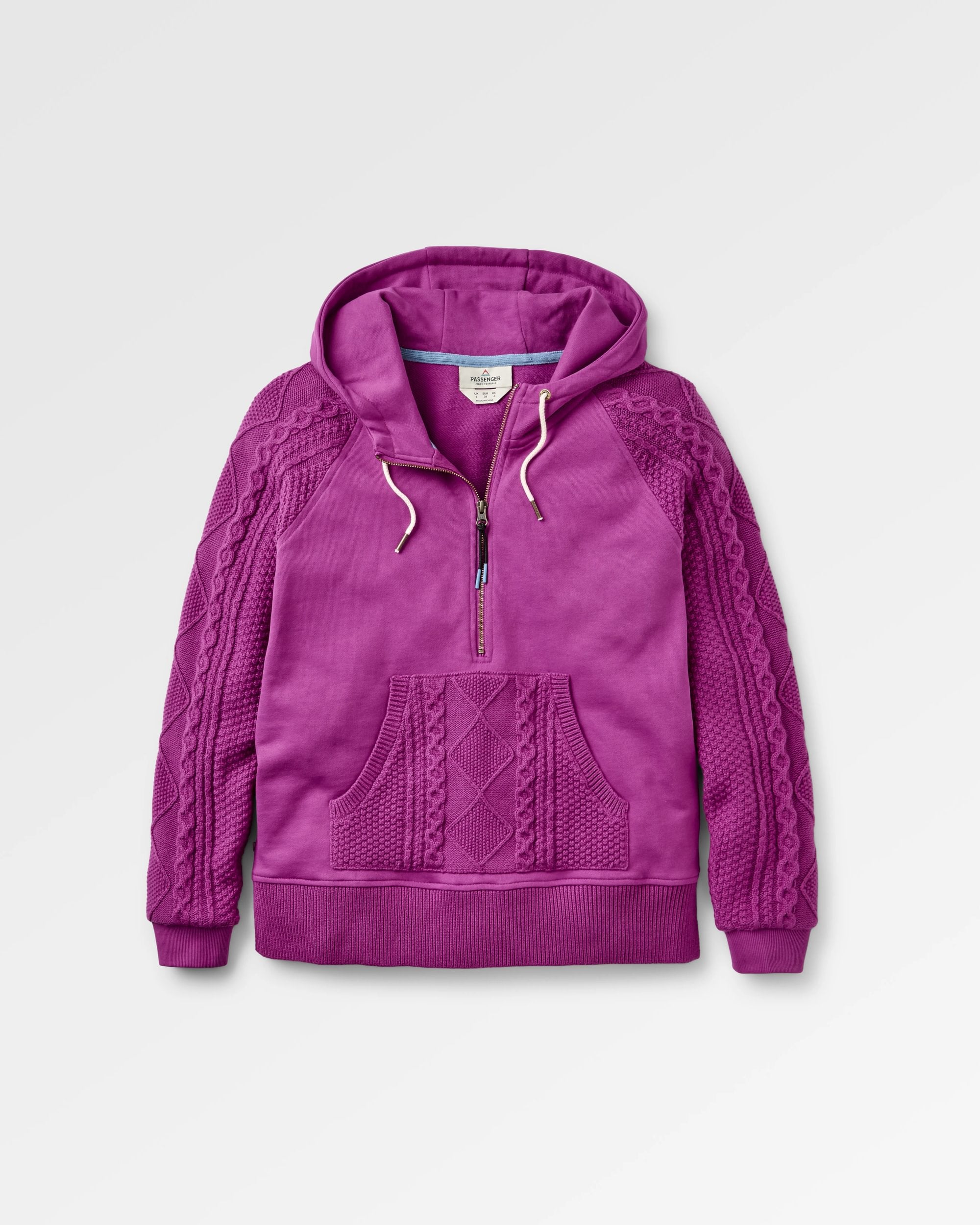Brooke Zip Hoodie - Wild Berry - Flatlay