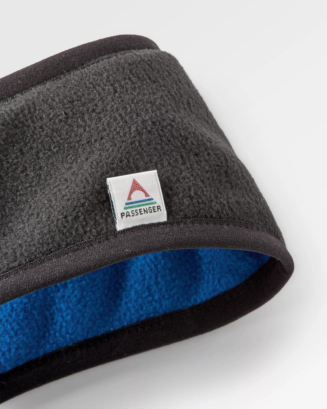Larch Recycled Polar Fleece Headband - Black - Flatlay