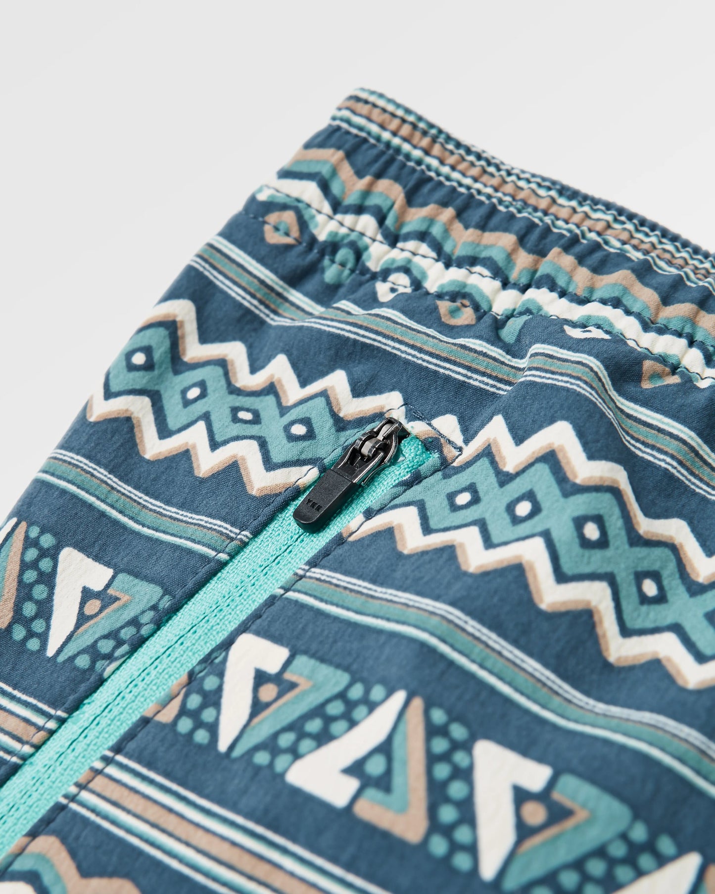 Flaris Longer Line Short - Geo Stripe Dark Denim - Flatlay