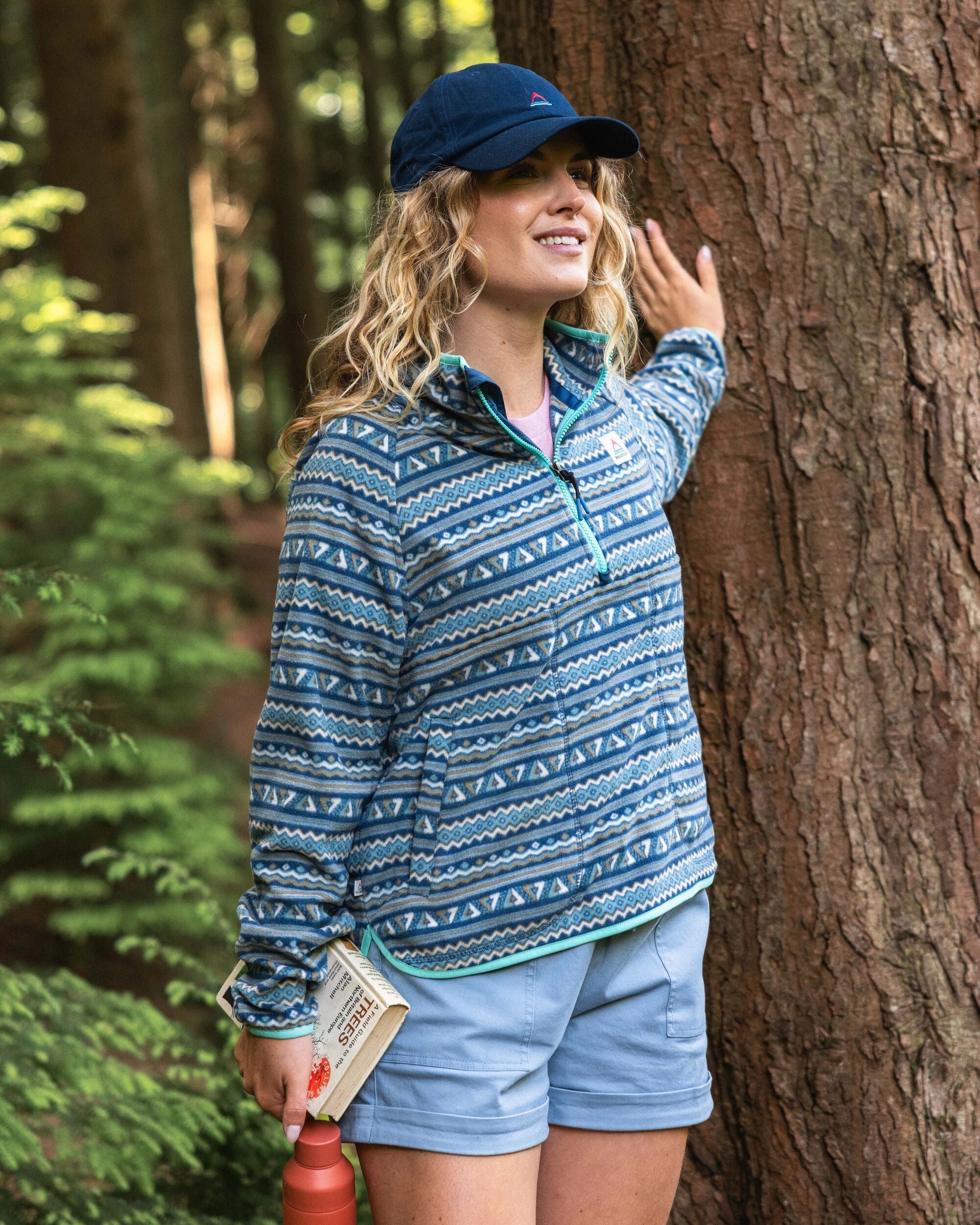 Sorrel Recycled Polar Fleece - Geo Stripe Dark Denim - Lifestyle