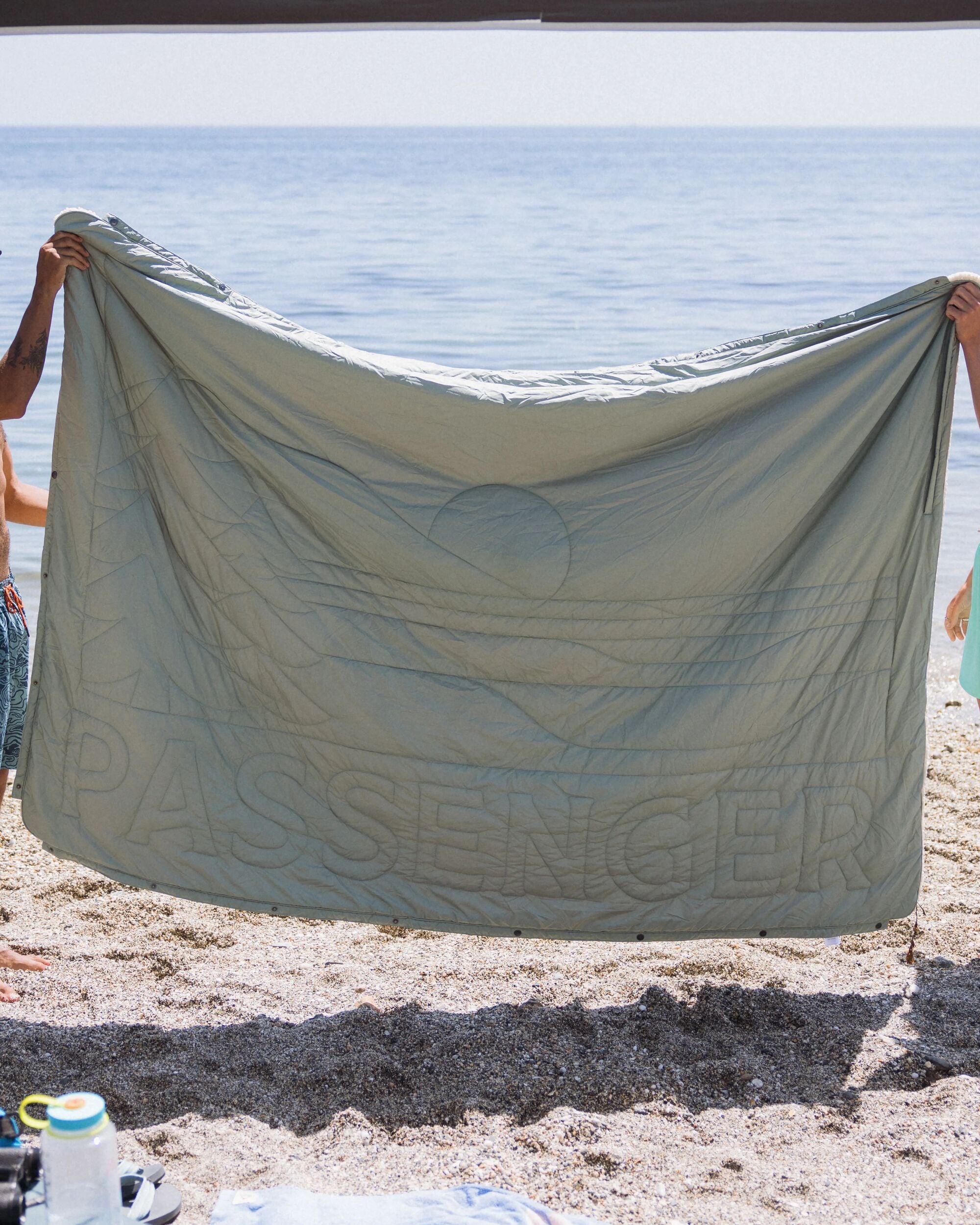 Cabin Recycled Sherpa Blanket - Pistachio - Lifestyle
