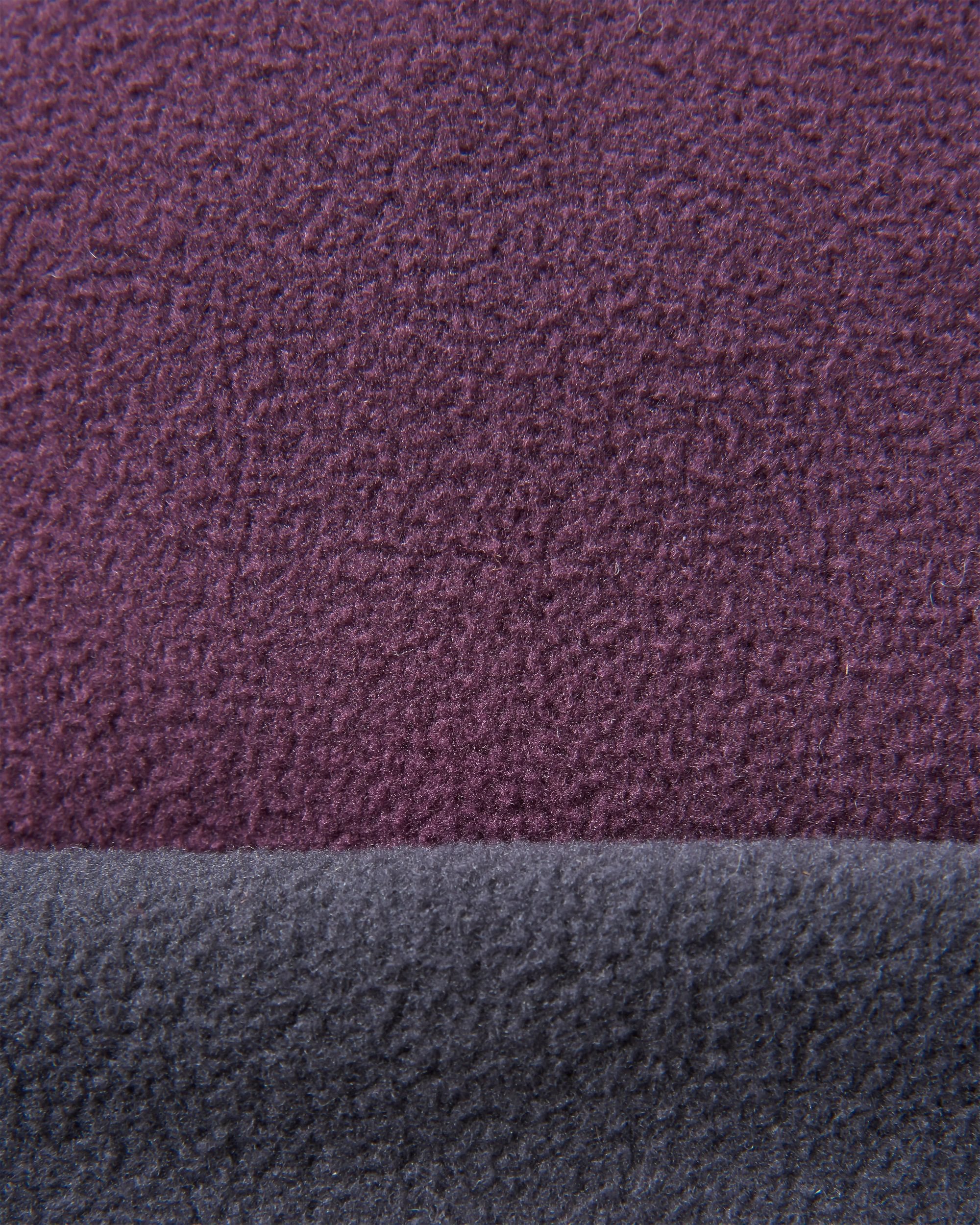 Set Off Recycled Polar Fleece Beanie - Deep Plum/Charcoal - Flatlay