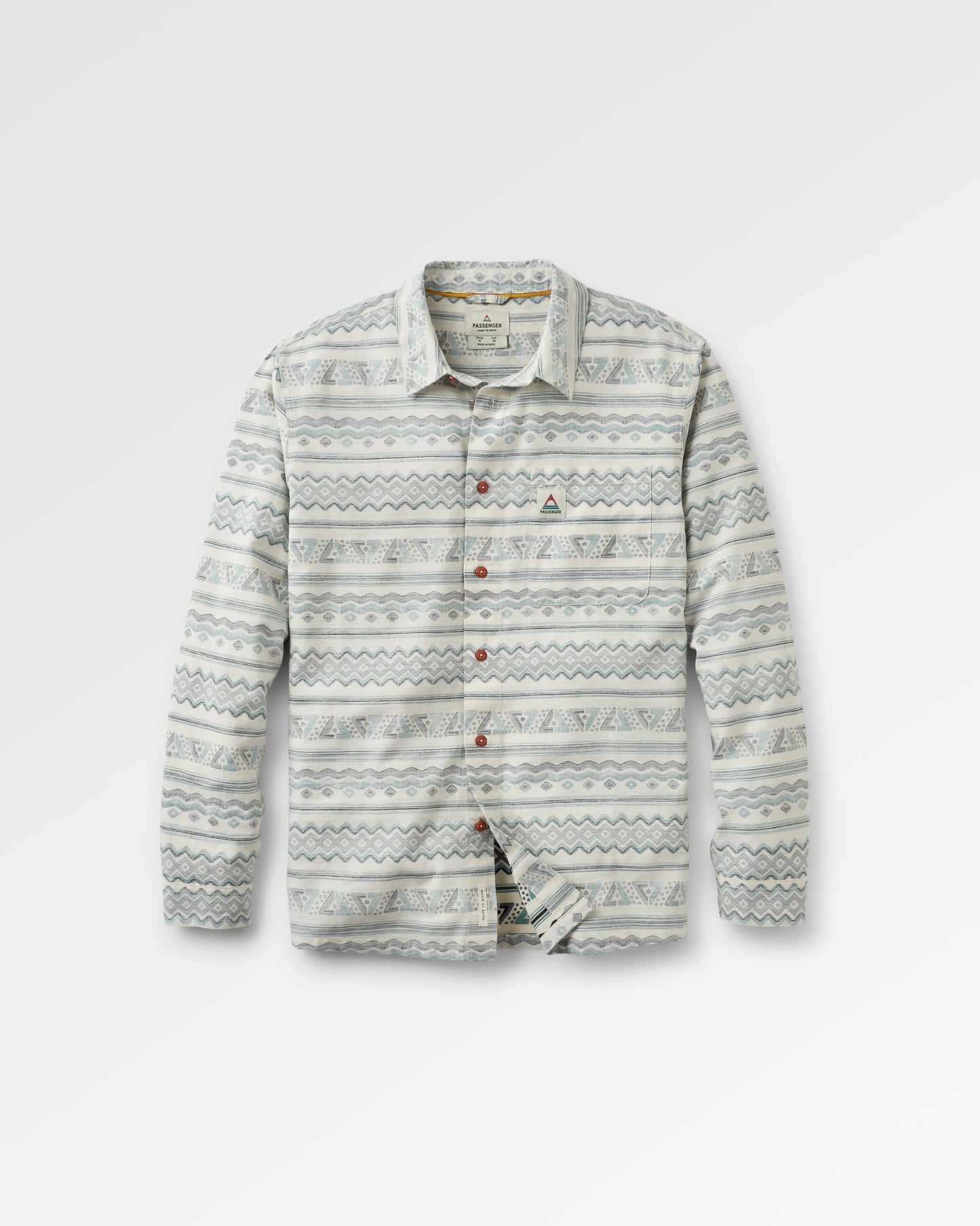 Amboro Organic Cotton Shirt - Mono Geo Birch - Flatlay