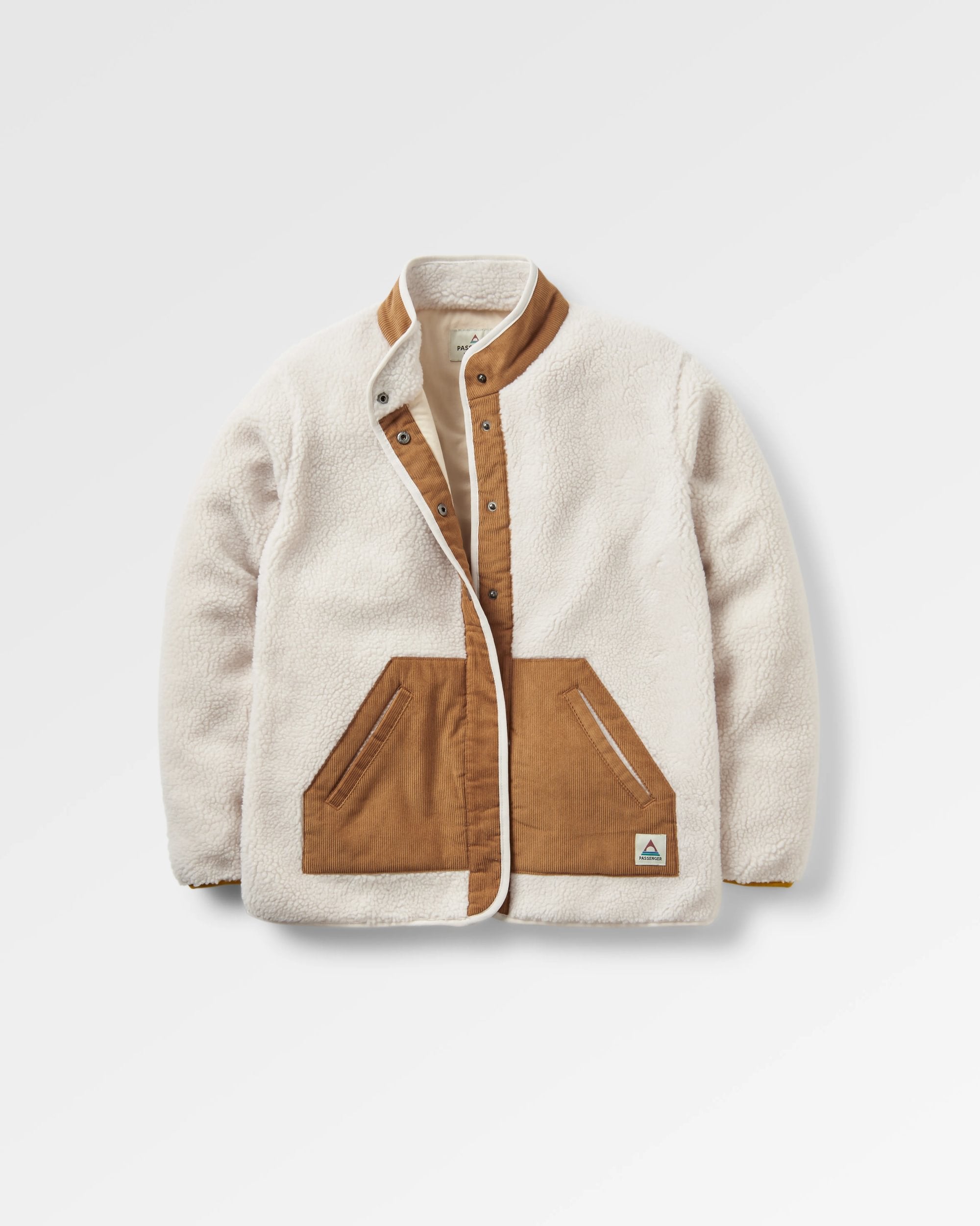 Clover Recycled Cotton-Lined Sherpa Fleece - Vintage White - Flatlay