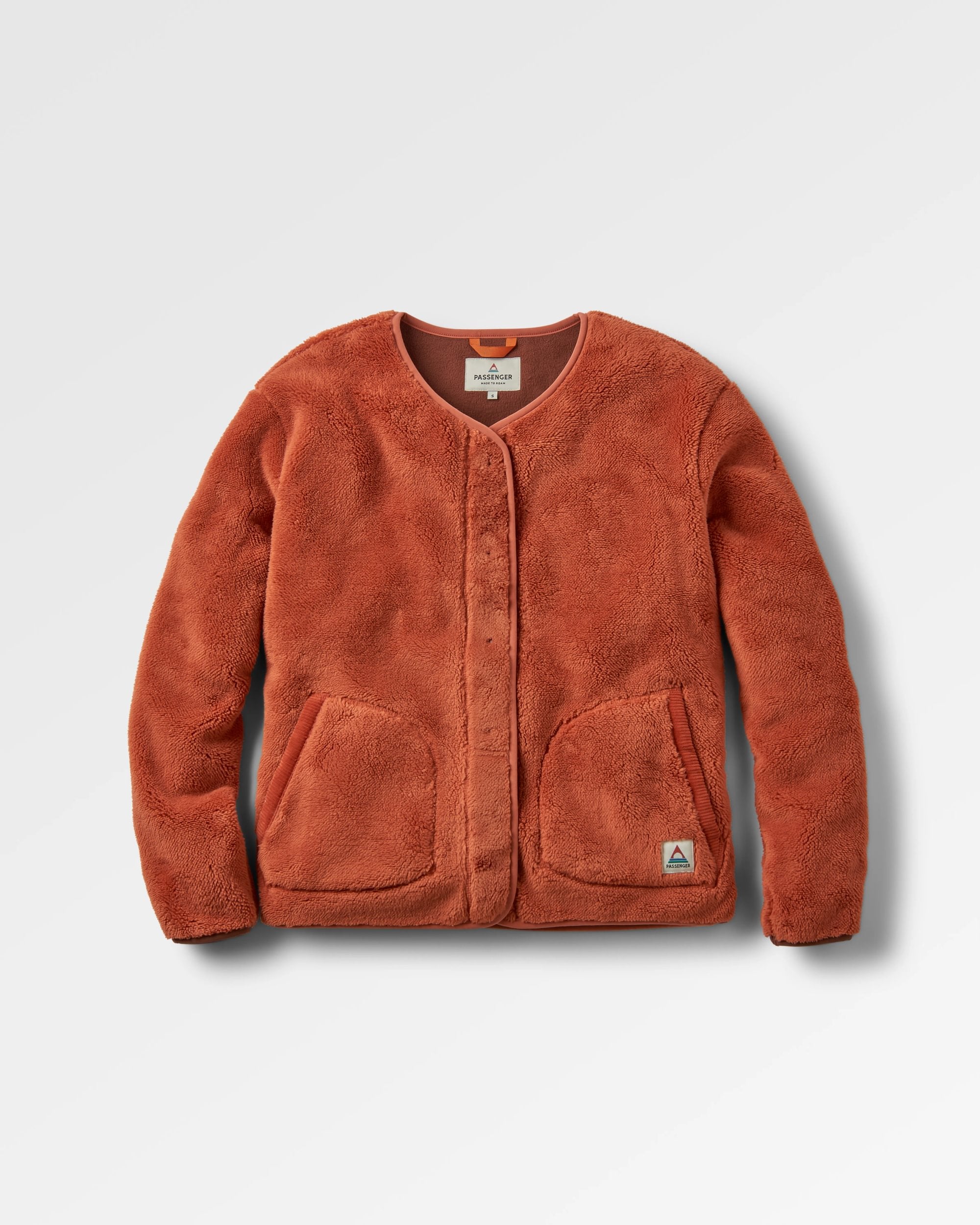 Iris Collarless Recycled Fleece - Baked Clay - Flatlay