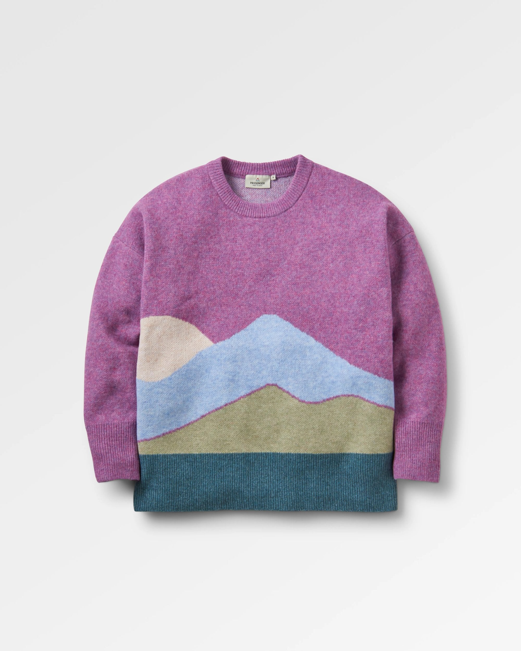 Vista Recycled Knitted Jumper - Rhubarb - Flatlay