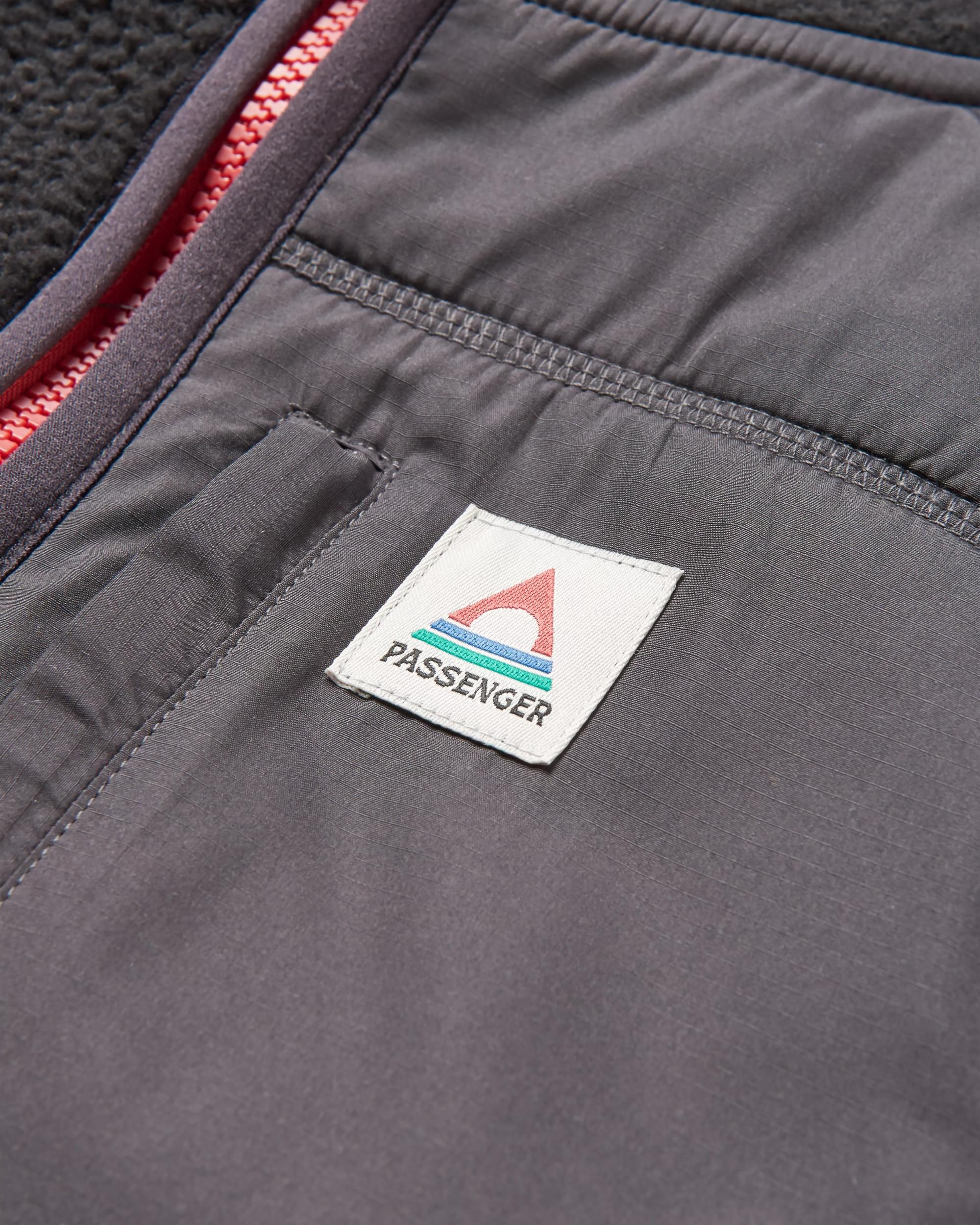 Ventura 1/2 Zip Recycled Sherpa Fleece - Black - Flatlay