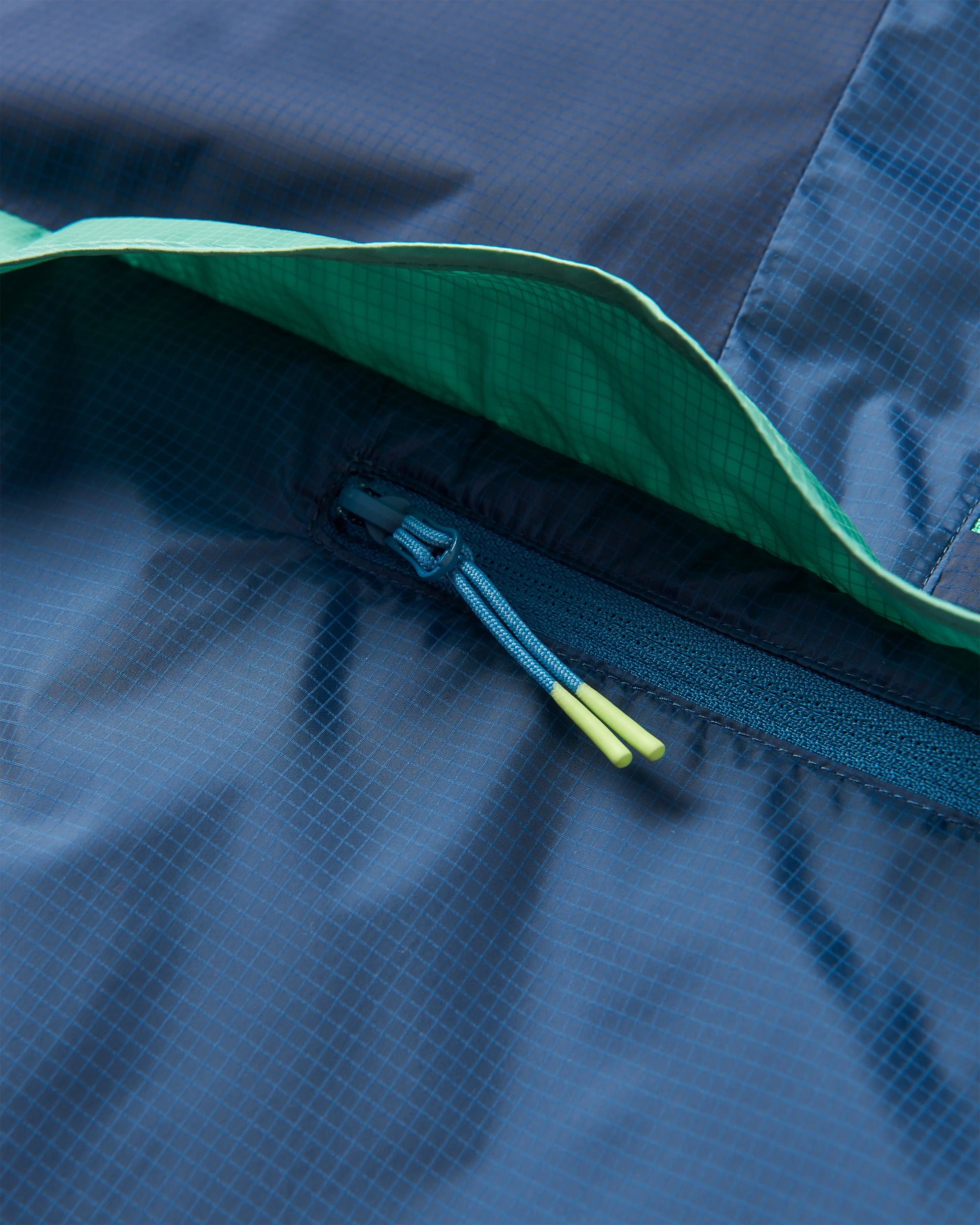 Gusto Recycled Windshell Anorak - Rich Navy/Dark Denim - Flatlay