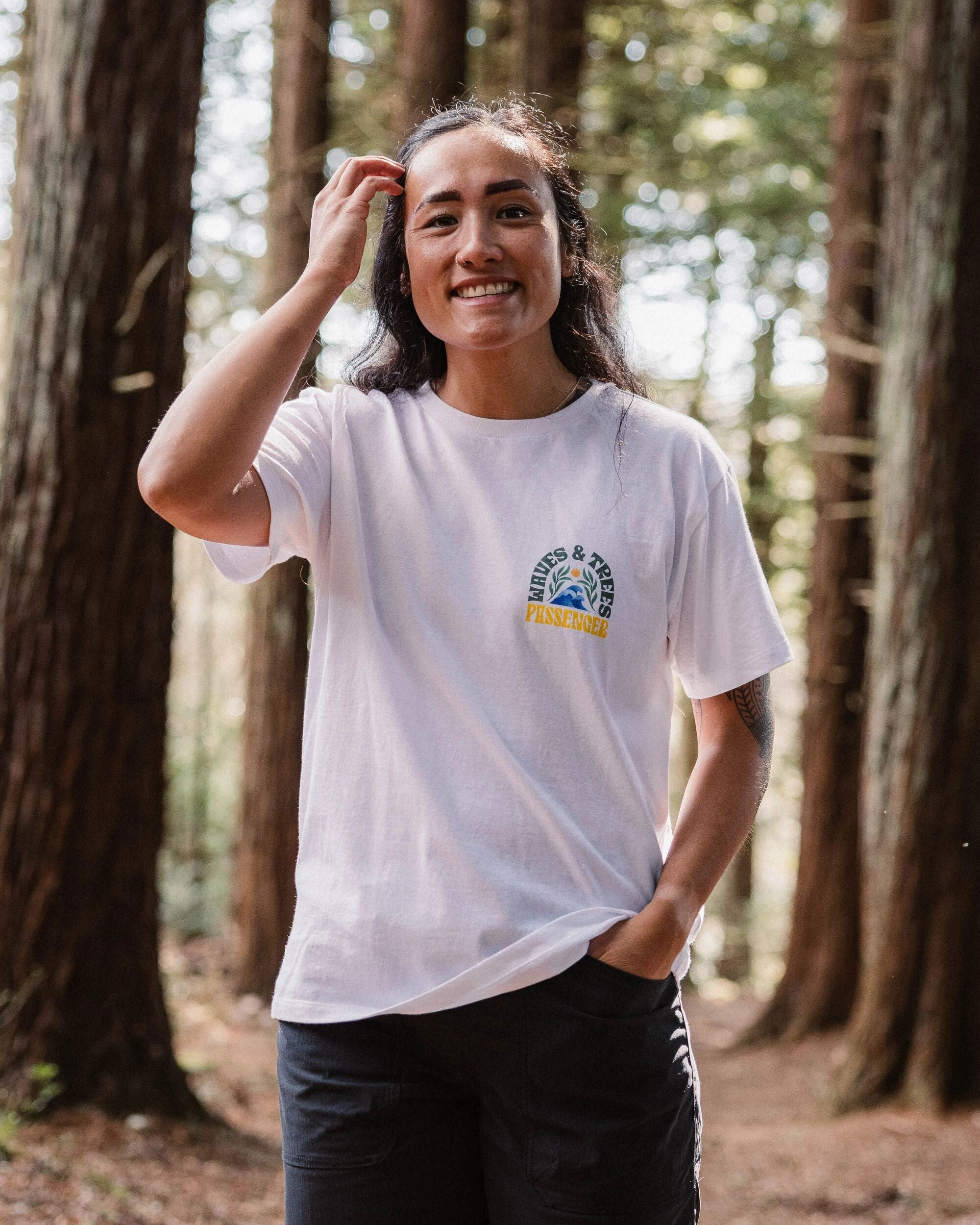 Dawning Recycled Cotton T-shirt - White - Lifestyle