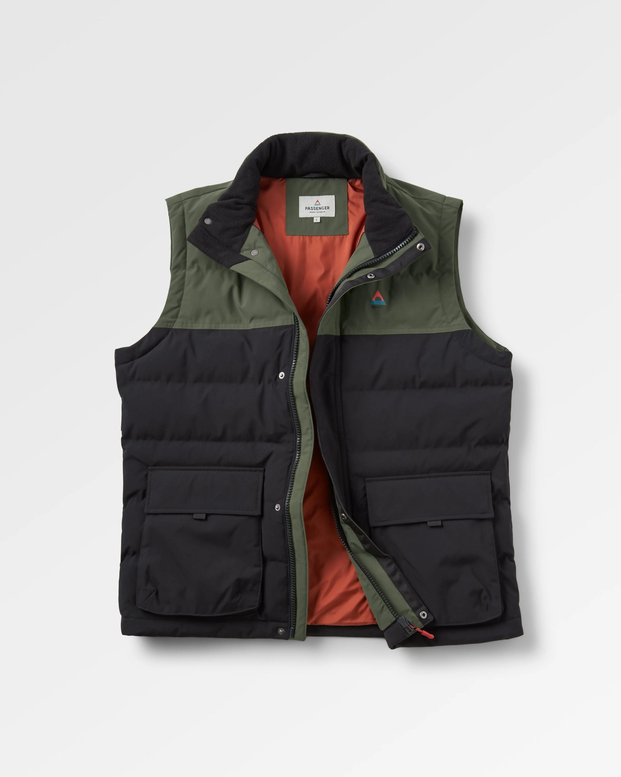 Baltic Recycled Insulated Vest - Black/Khaki - Flatlay