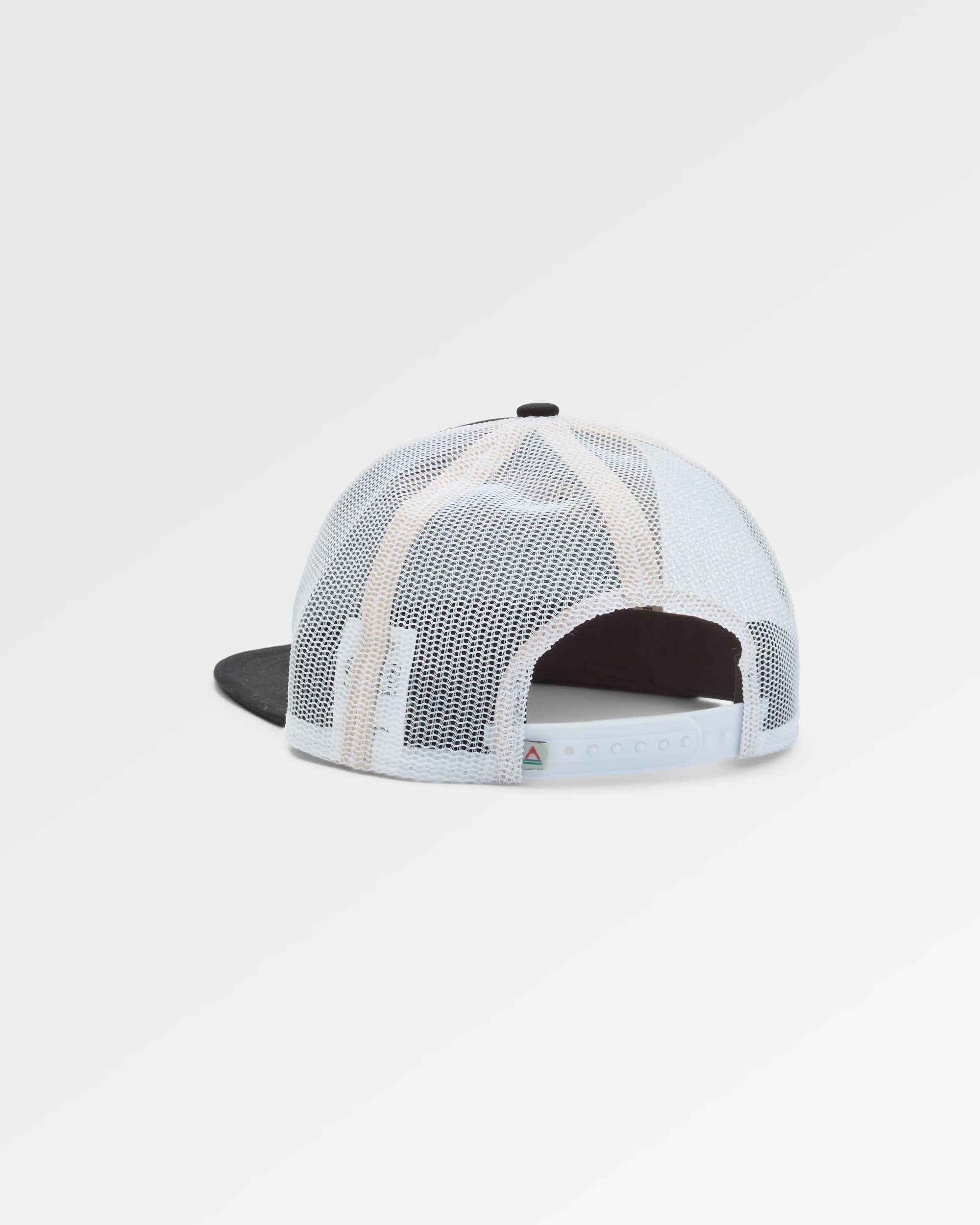 Roamer 7 Panel Organic Cotton Trucker Cap - Phantom Black - Flatlay