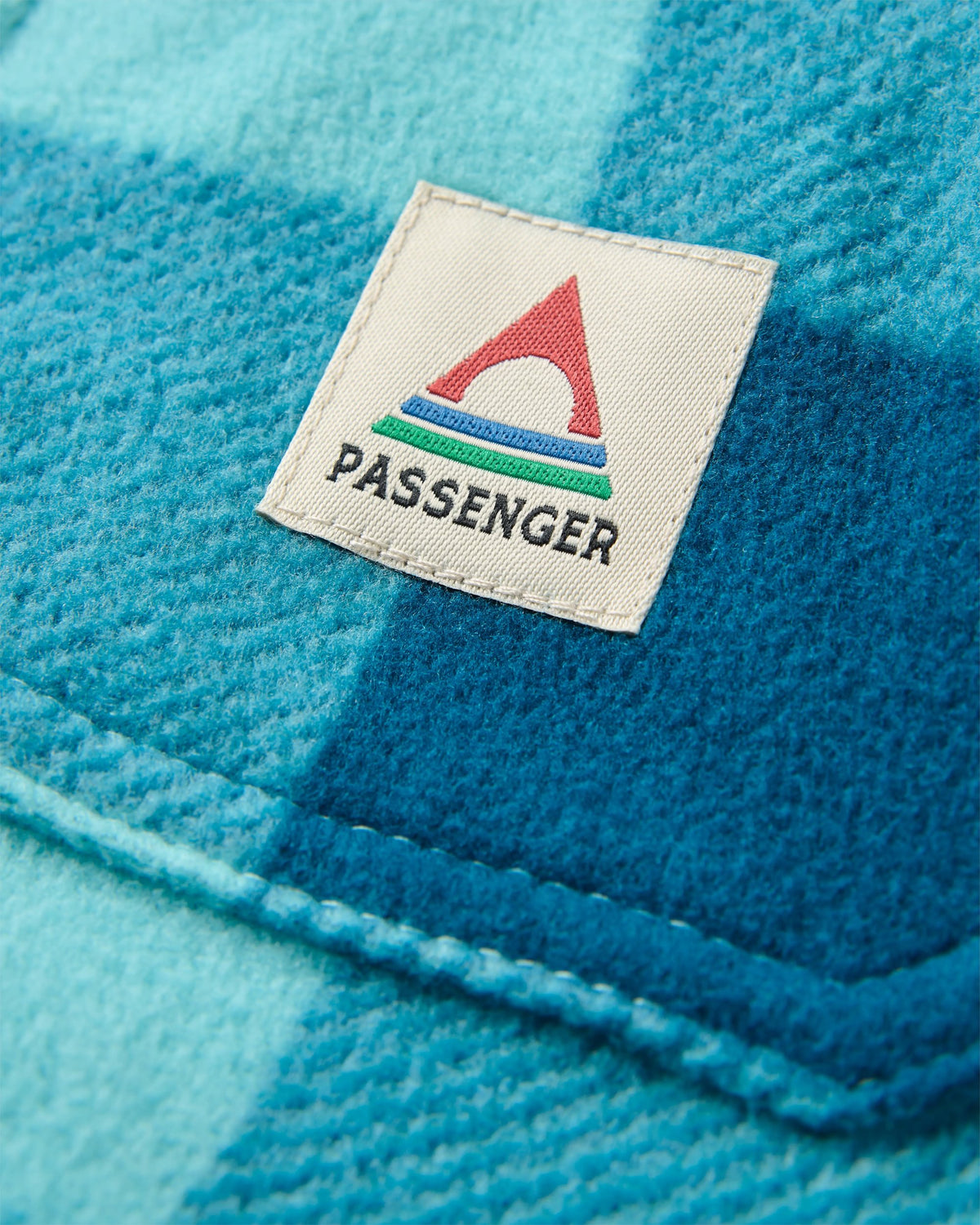 East Polar Fleece Shirt - Retro Blue Check - Flatlay
