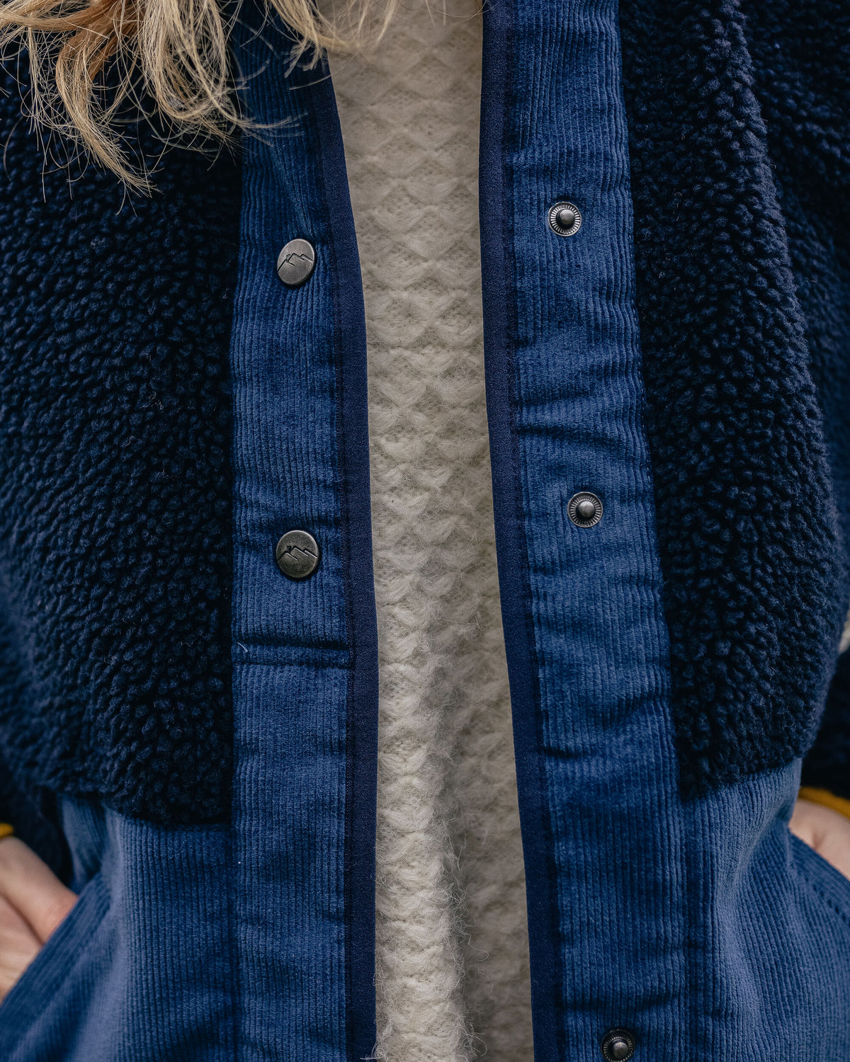 Clover Sherpa Fleece - Deep Navy - Lifestyle