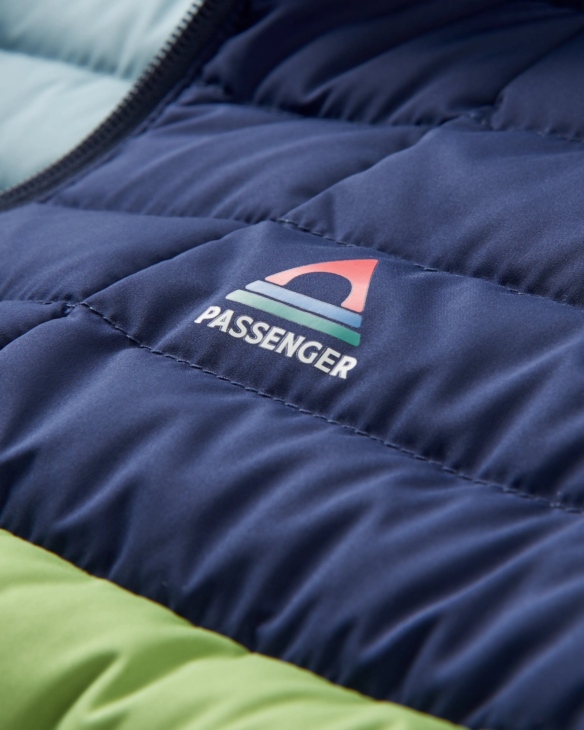 Ashland Down Recycled Vest - Rich Navy/Pear Green - Flatlay