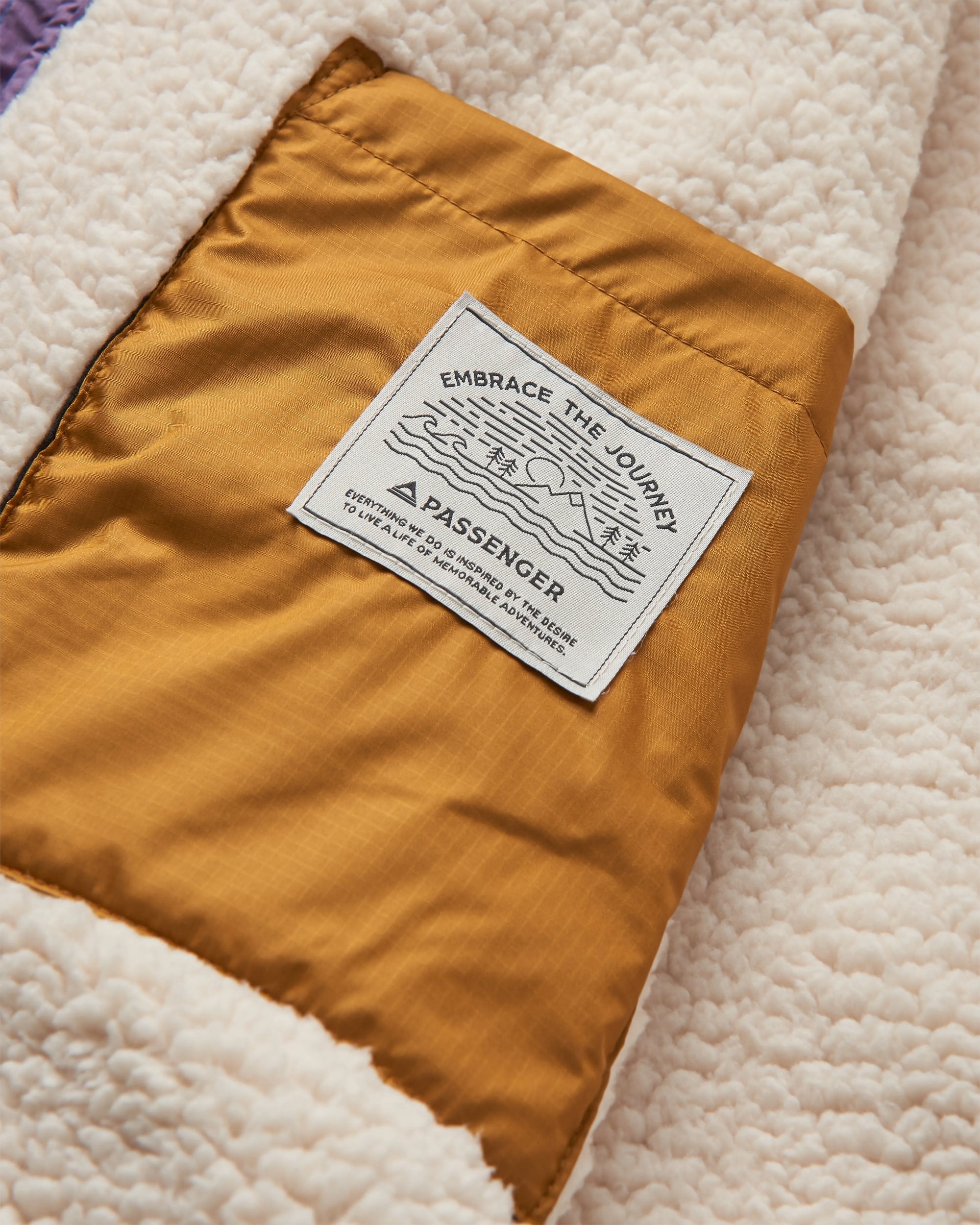 Waves Recycled Sherpa Lined Changing Robe - Deep Blue Camo Pattern - Flatlay