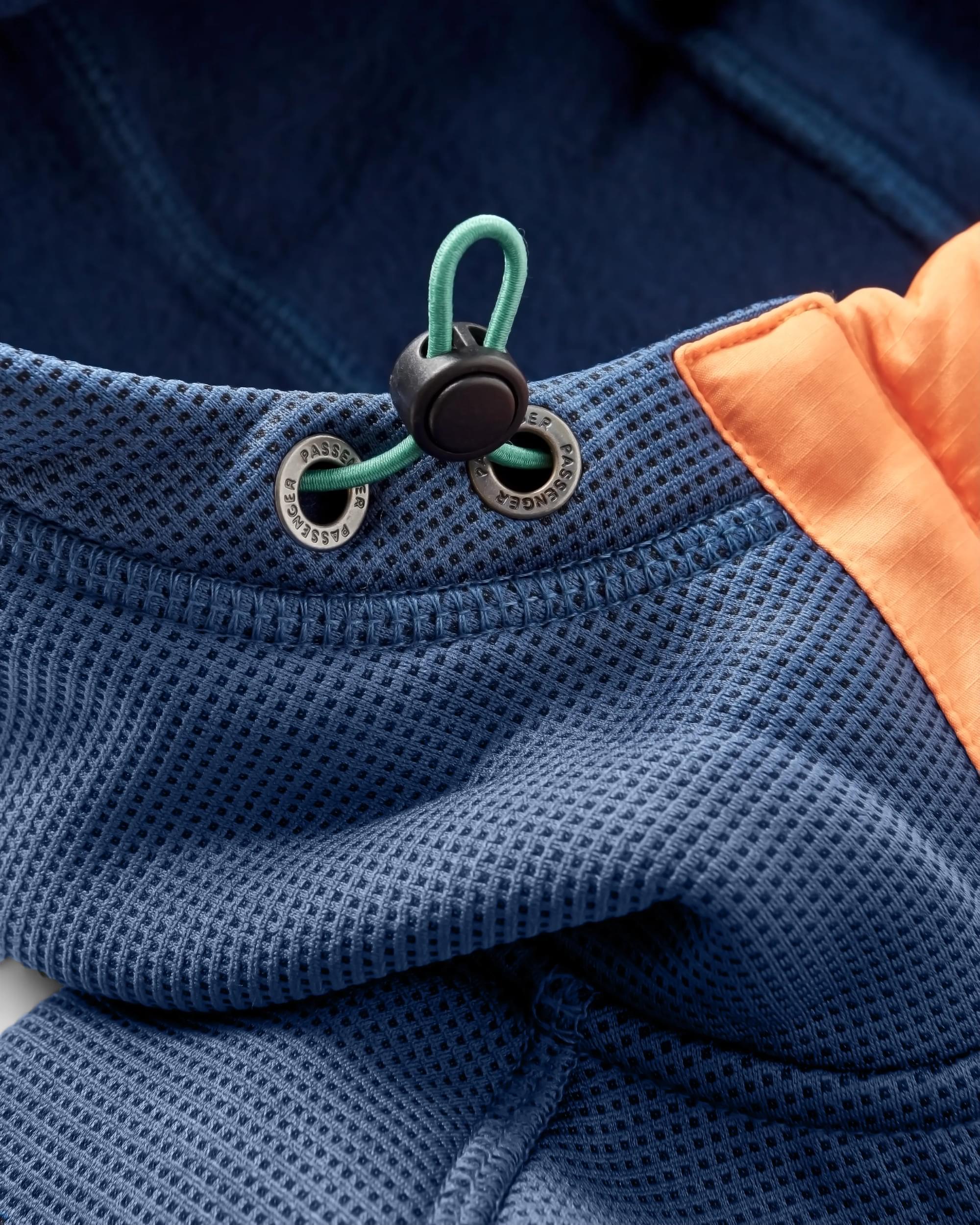 Slope Hooded Recycled Fleece - Dark Denim - Flatlay