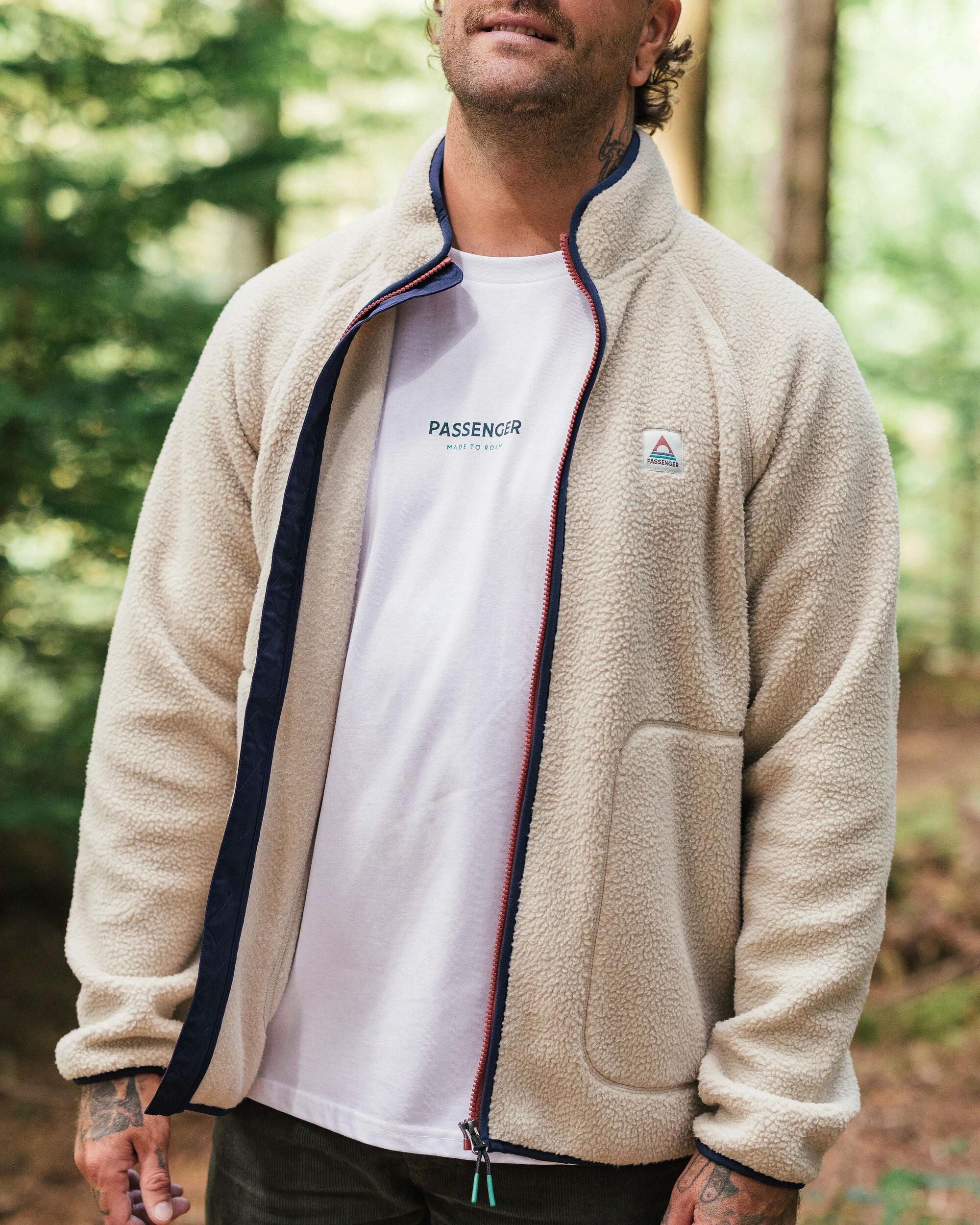 Tripper 2.0 Full Zip Recycled Sherpa Fleece - Oatmeal - Lifestyle