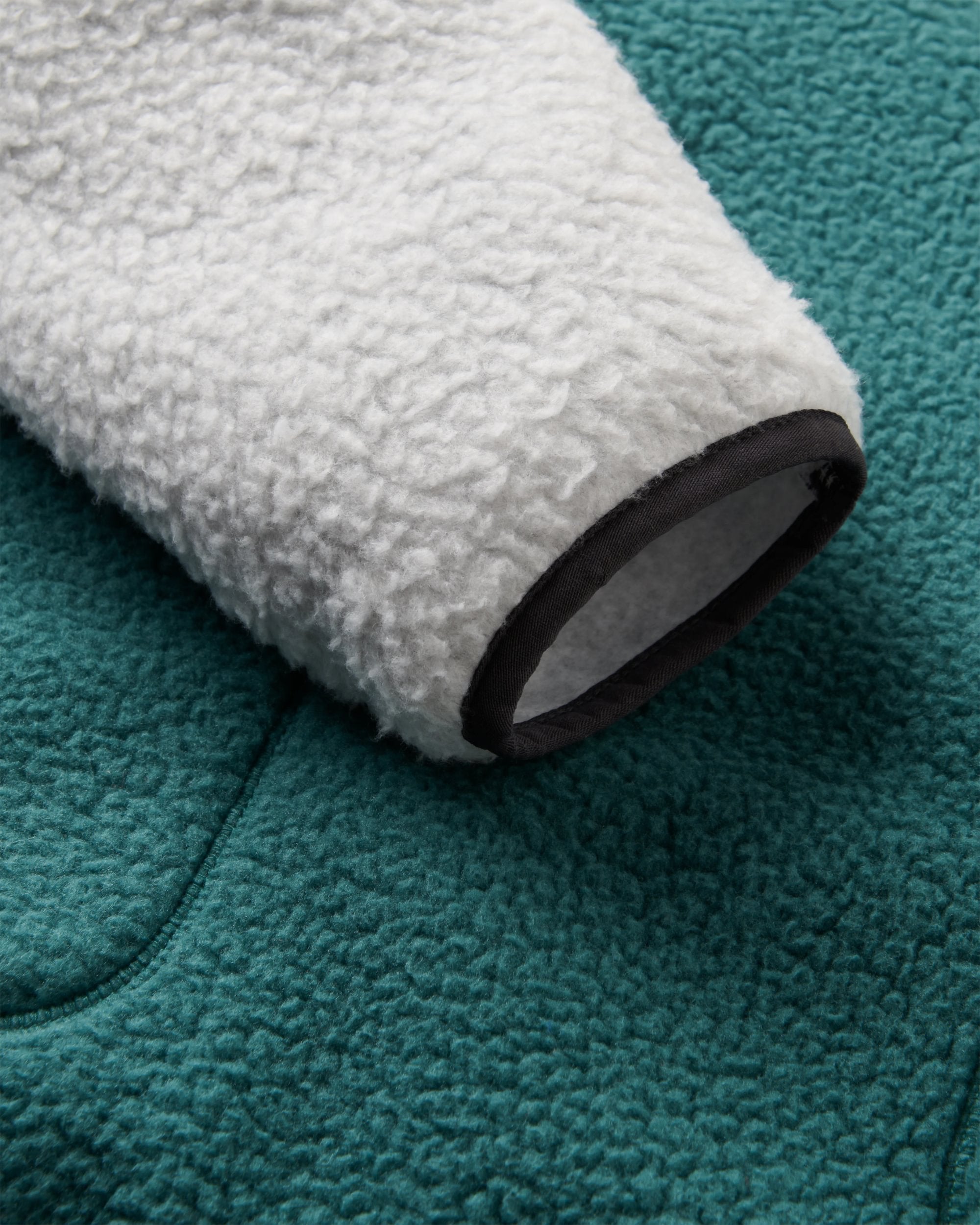 Offgrid 1/2 Zip Sherpa Fleece - Grey Marl/Deep Ocean - Flatlay