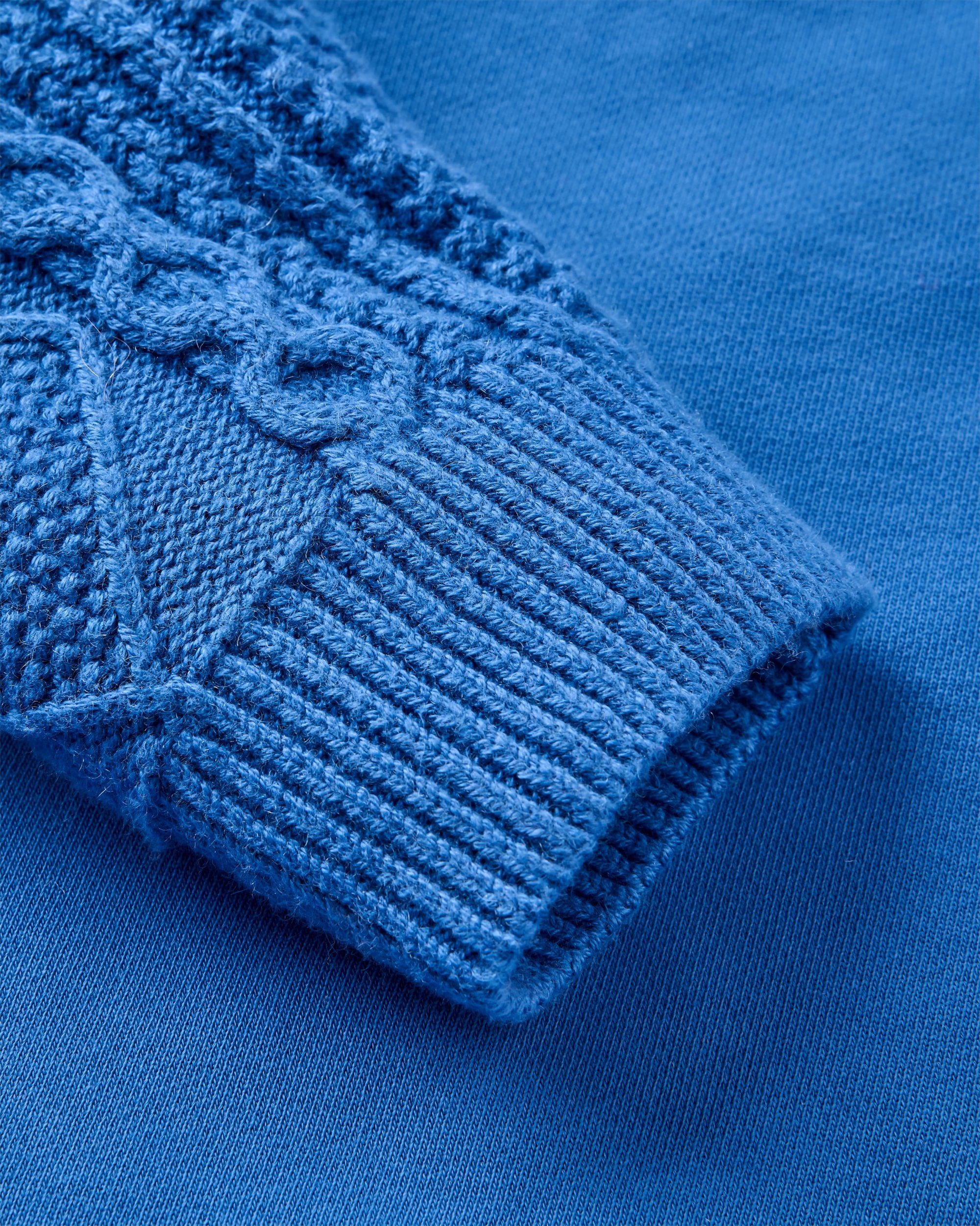 Aerial Long Sleeve Knit Top - Electric Blue - Flatlay