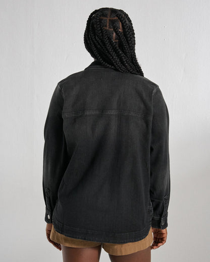 Stella Denim LS Shirt - Washed Black Denim - Studio Model