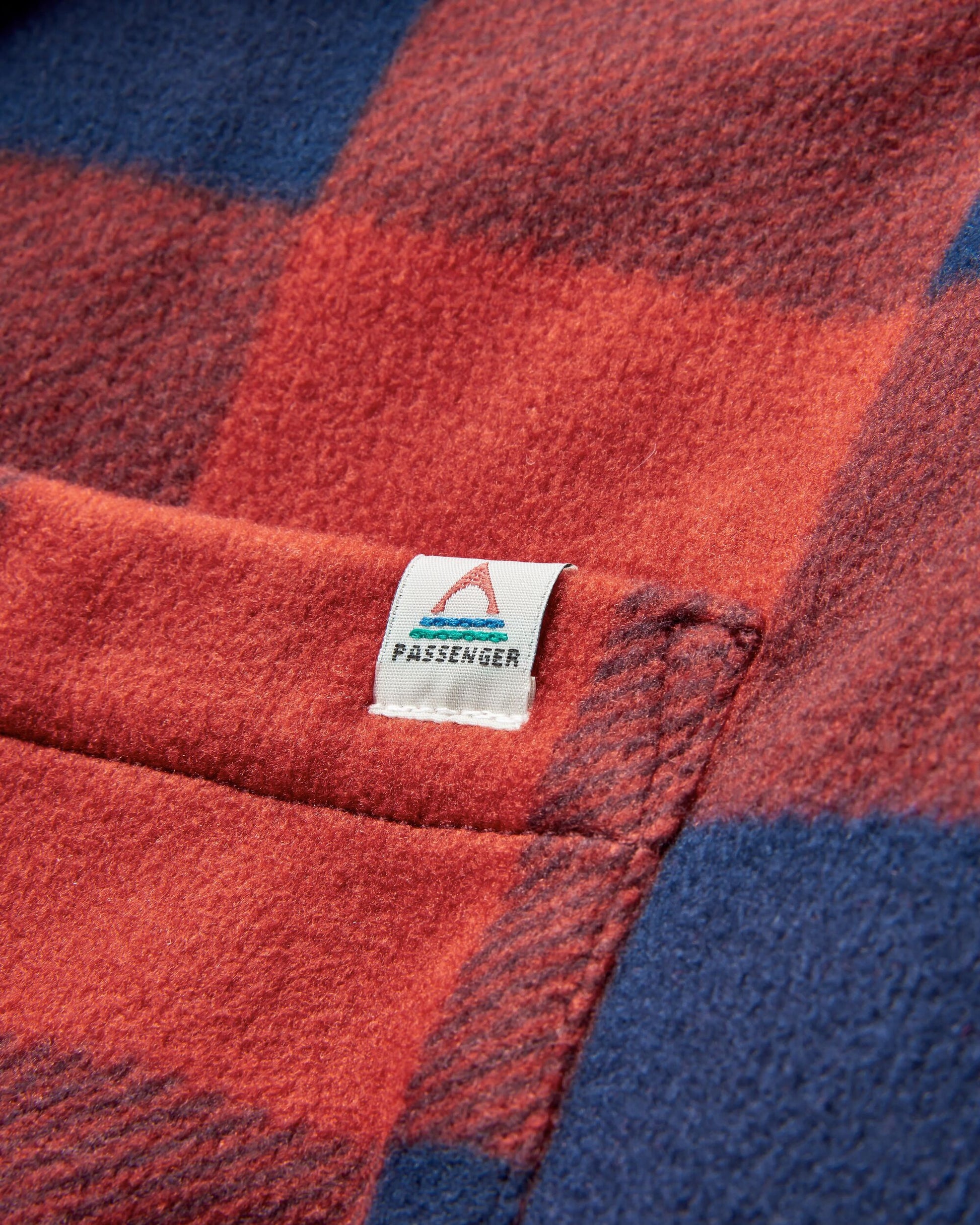 Orion Recycled Sherpa-Lined Polar Fleece Shirt - Red Ochre Buffalo