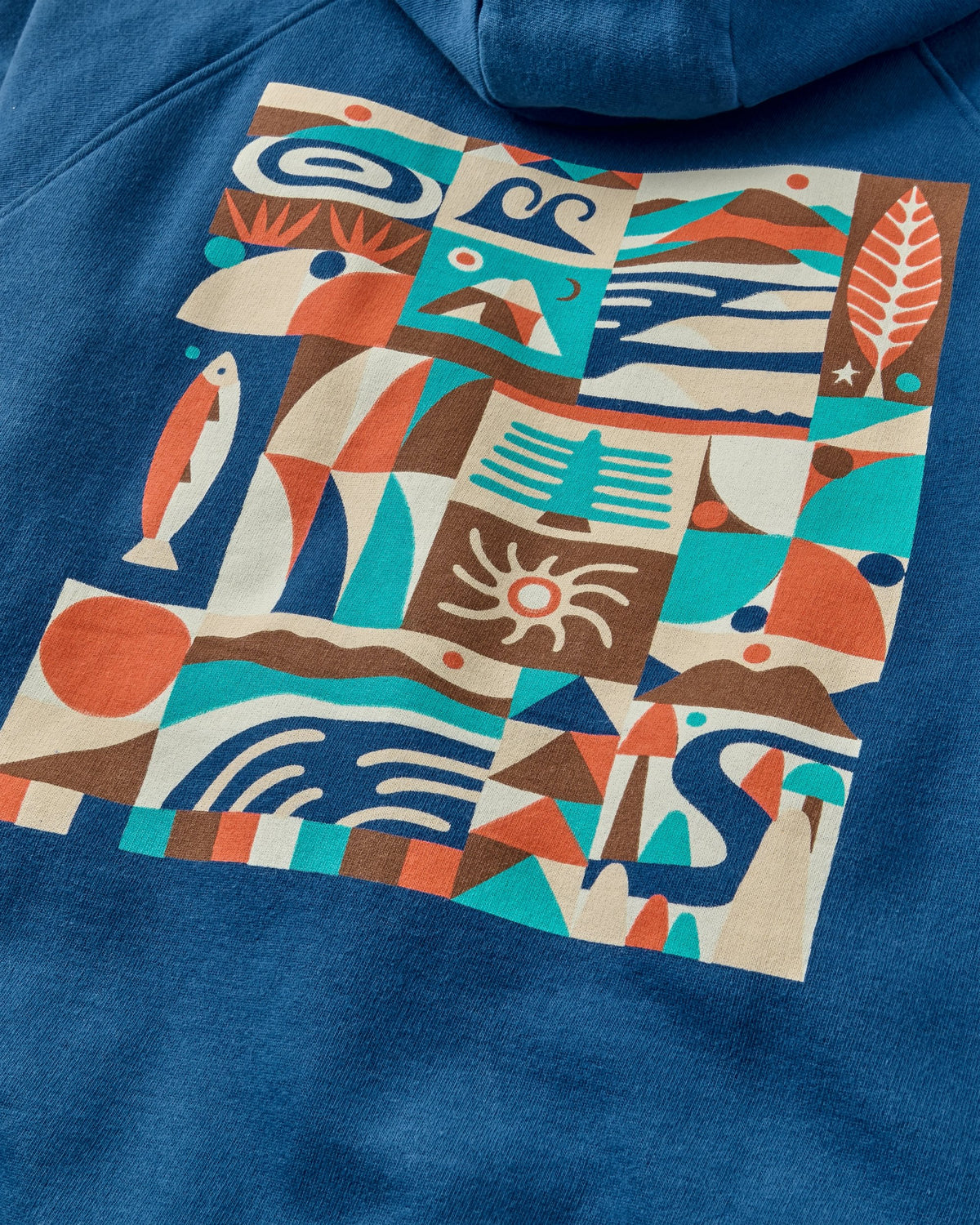 Lost On Purpose Relaxed Fit Hoodie - Blue Navy - Flatlay