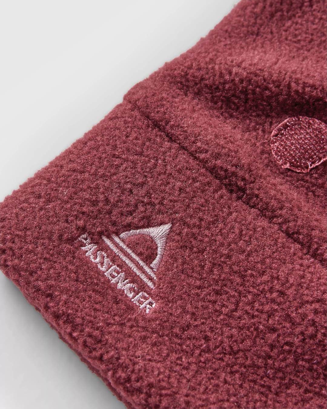 Stem Recycled Polar Convertible Mittens - Wine - Flatlay