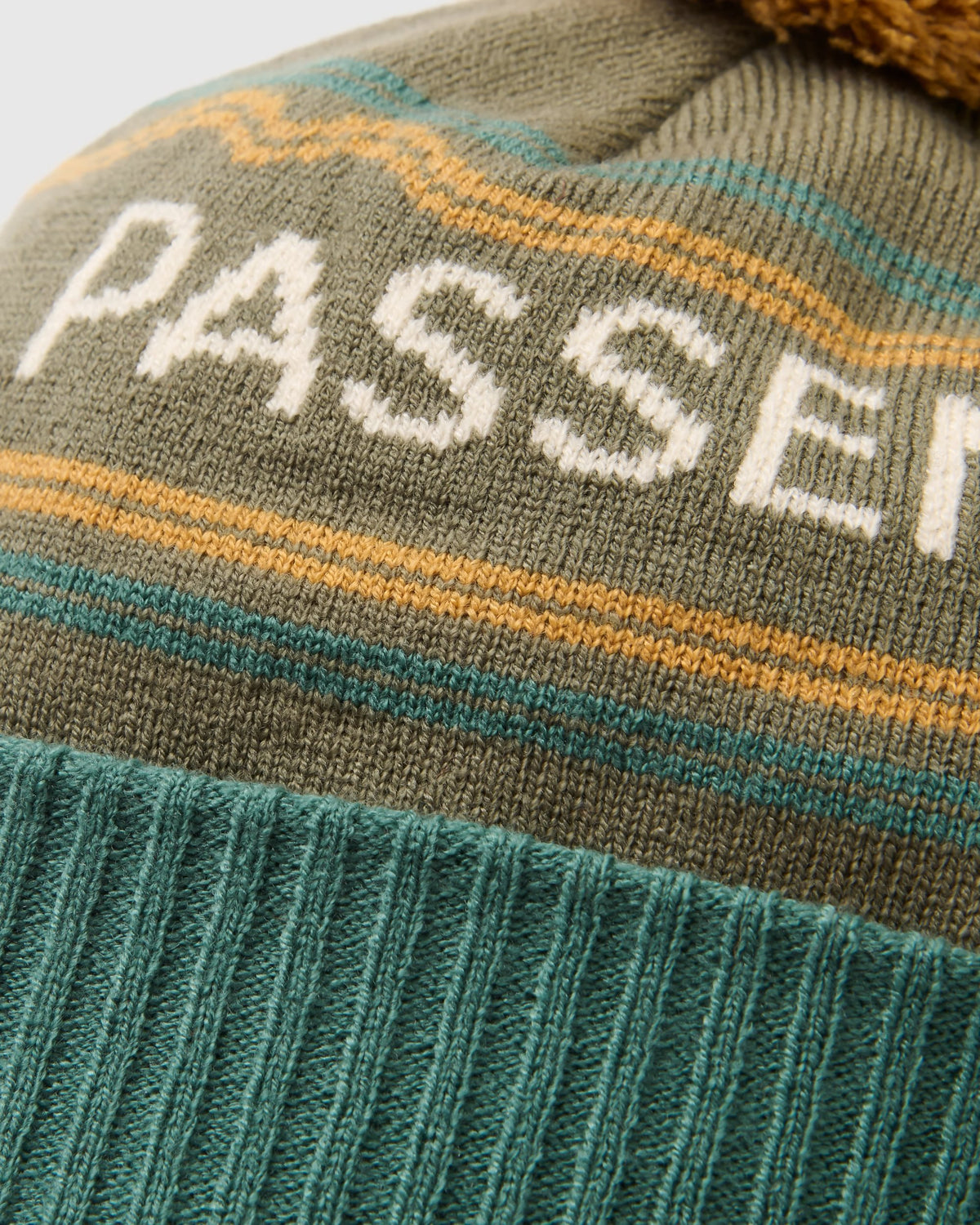Passenger Logo Bobble Hat - Dusty Olive - Flatlay