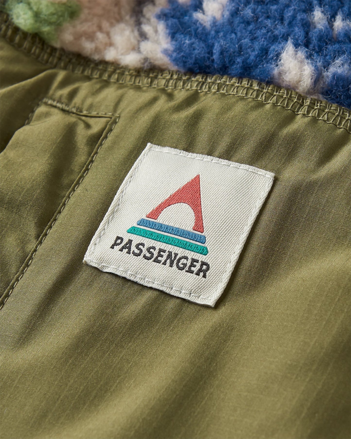 Offroad Recycled Sherpa 1/2 Zip Fleece - Abstract Strata Green - Flatlay