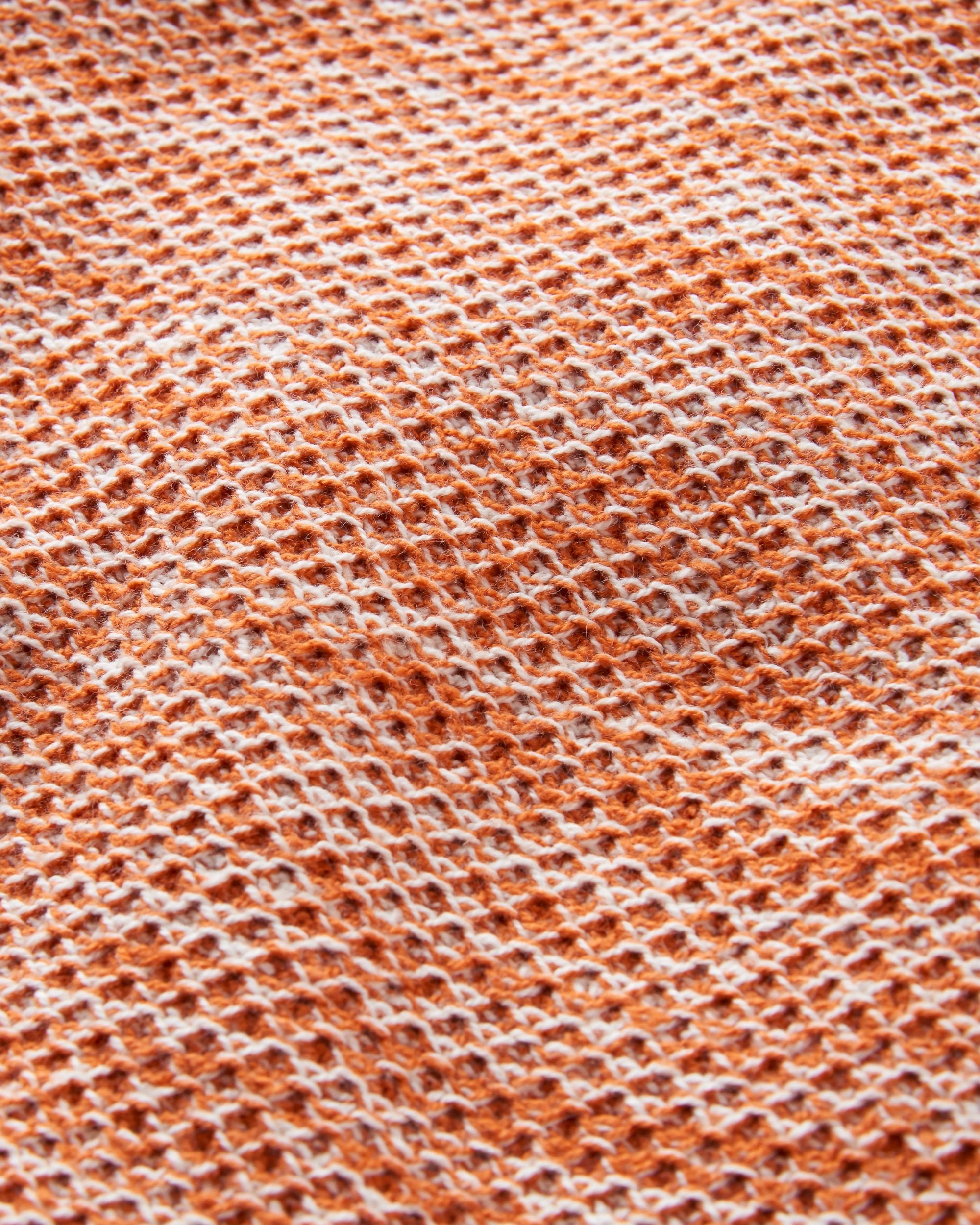 Shore Organic Cotton Knitted Jumper - Sunset Orange - Flatlay
