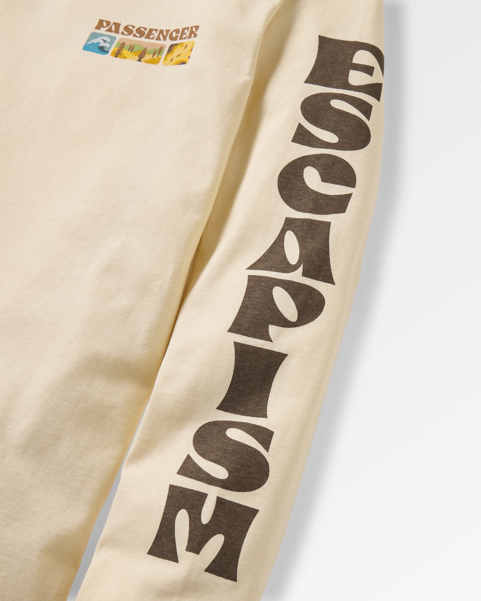 Patches Recycled Cotton LS T-Shirt - Birch - Flatlay