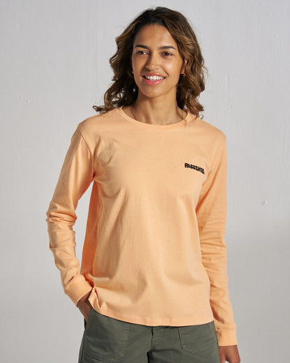 Reflect LS T-Shirt - Orange Peach - Studio Model