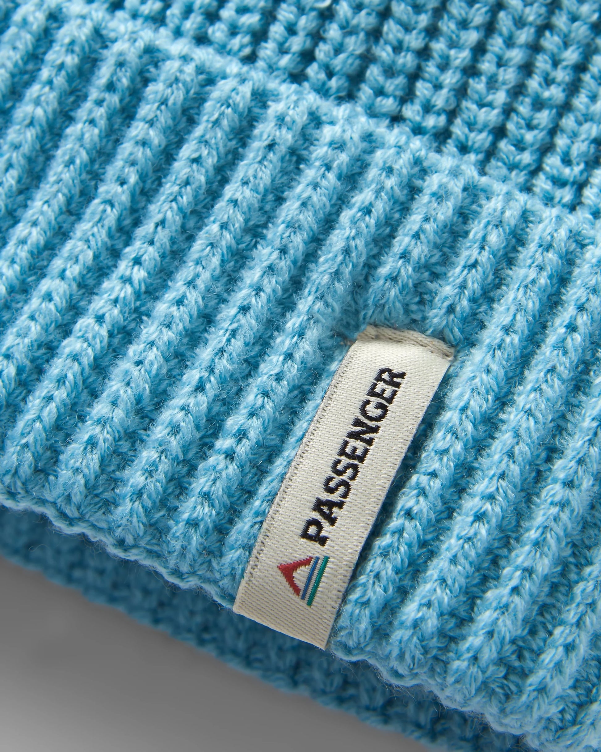Compass Recycled Beanie - Retro Blue  - Flatlay