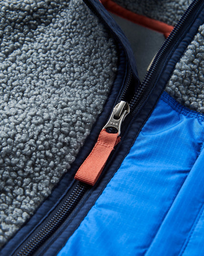 Born Explorer Recycled Polar-Lined Sherpa Fleece - Rich Navy/Storm Grey  - Flatlay
