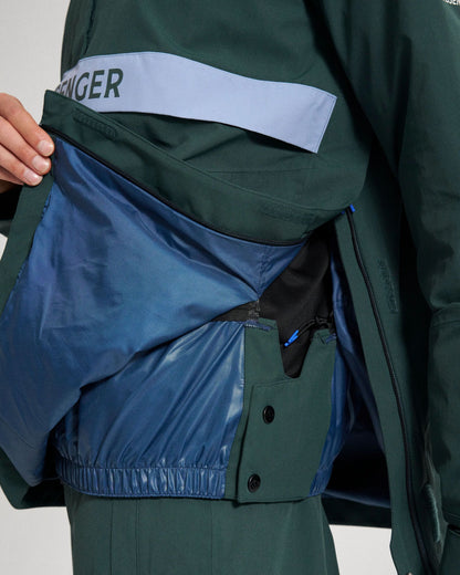 Snowscape Men's Recycled Anorak - Dark Fern  - Studio Model