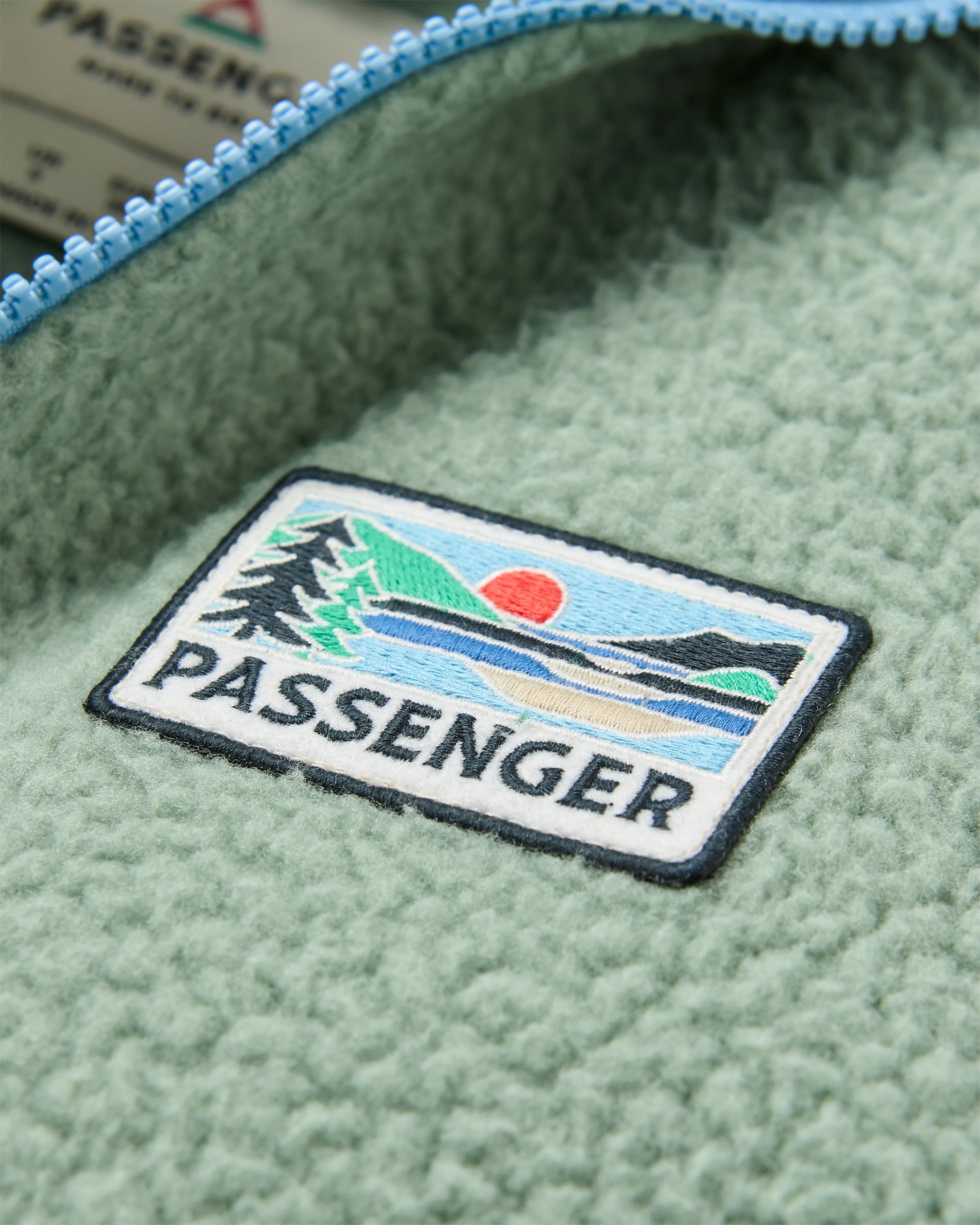 North Coast Full Zip Sherpa Fleece - Pistachio - Flatlay