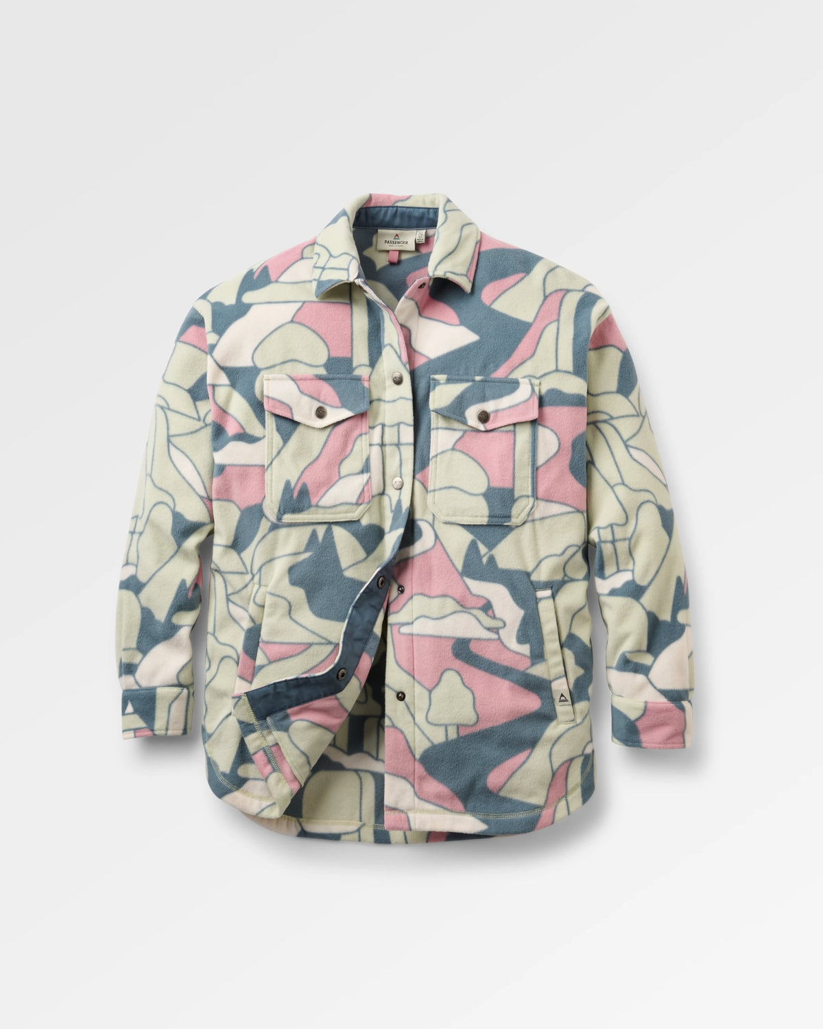 East Polar Fleece Shirt - Slower Rhythms Stormy Blue - Flatlay