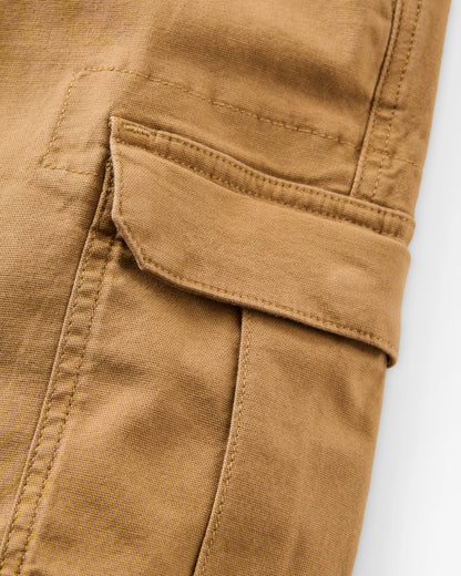 Lakeside Cargo Cotton Short - Caramel - Flatlay