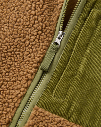 Trekker Deep Pile Sherpa Vest - Caramel - Flatlay