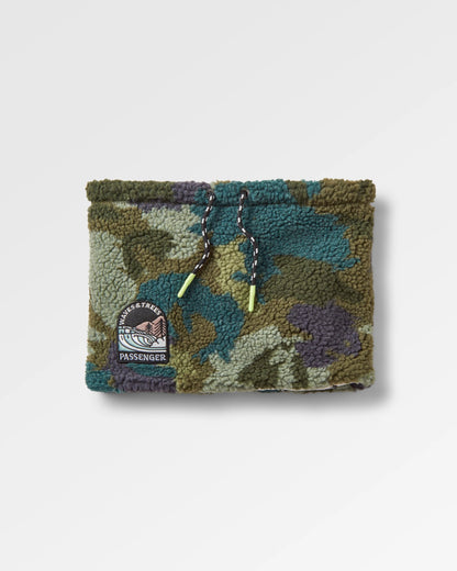 Mulled Recycled Sherpa Fleece Snood - Alpine Camo Khaki