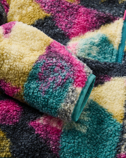 Ravi Recycled Sherpa Fleece - Mosaic Mountain Charcoal - Flatlay