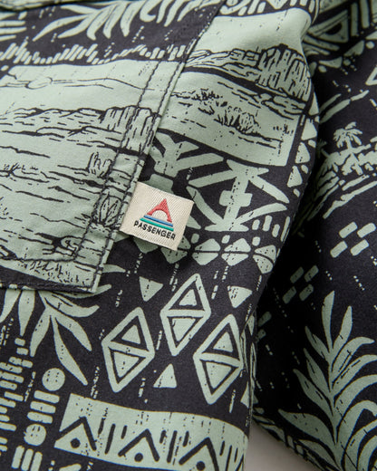 Acreage Organic Cotton Shirt - Patchwork Faded Black - Flatlay